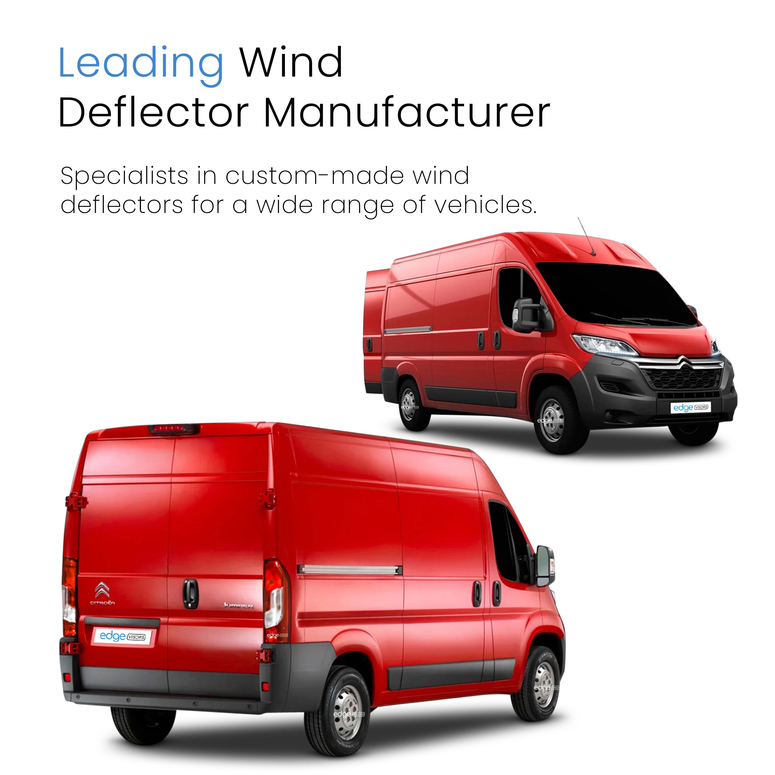 Citroen Relay Jumper MK3 2006-Onwards 2 Door Van Wind Deflectors 2pc