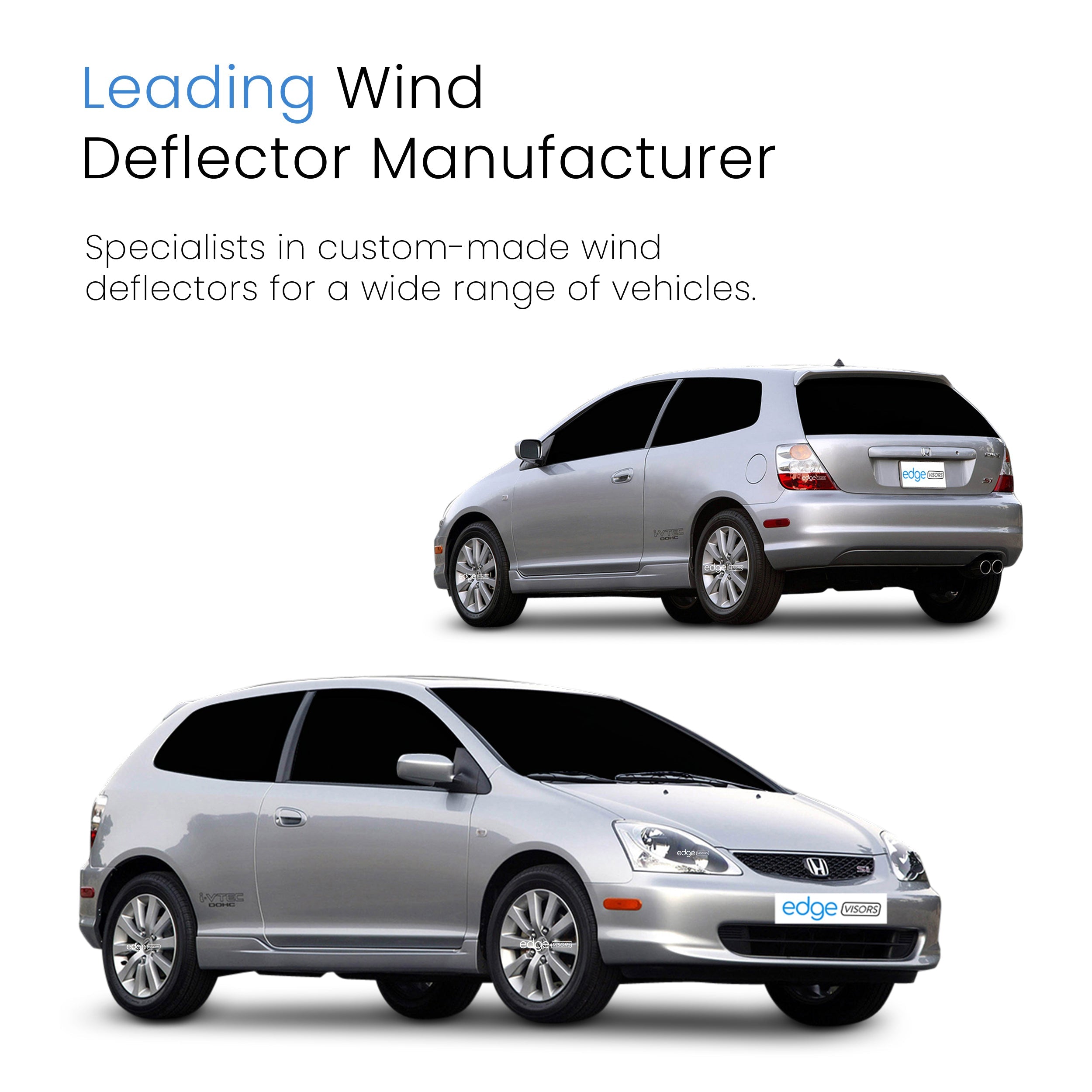 Honda Civic Type R MK7 EP2 - EP3 2001-2005 3 Door Hatchback Wind Deflectors 2pc