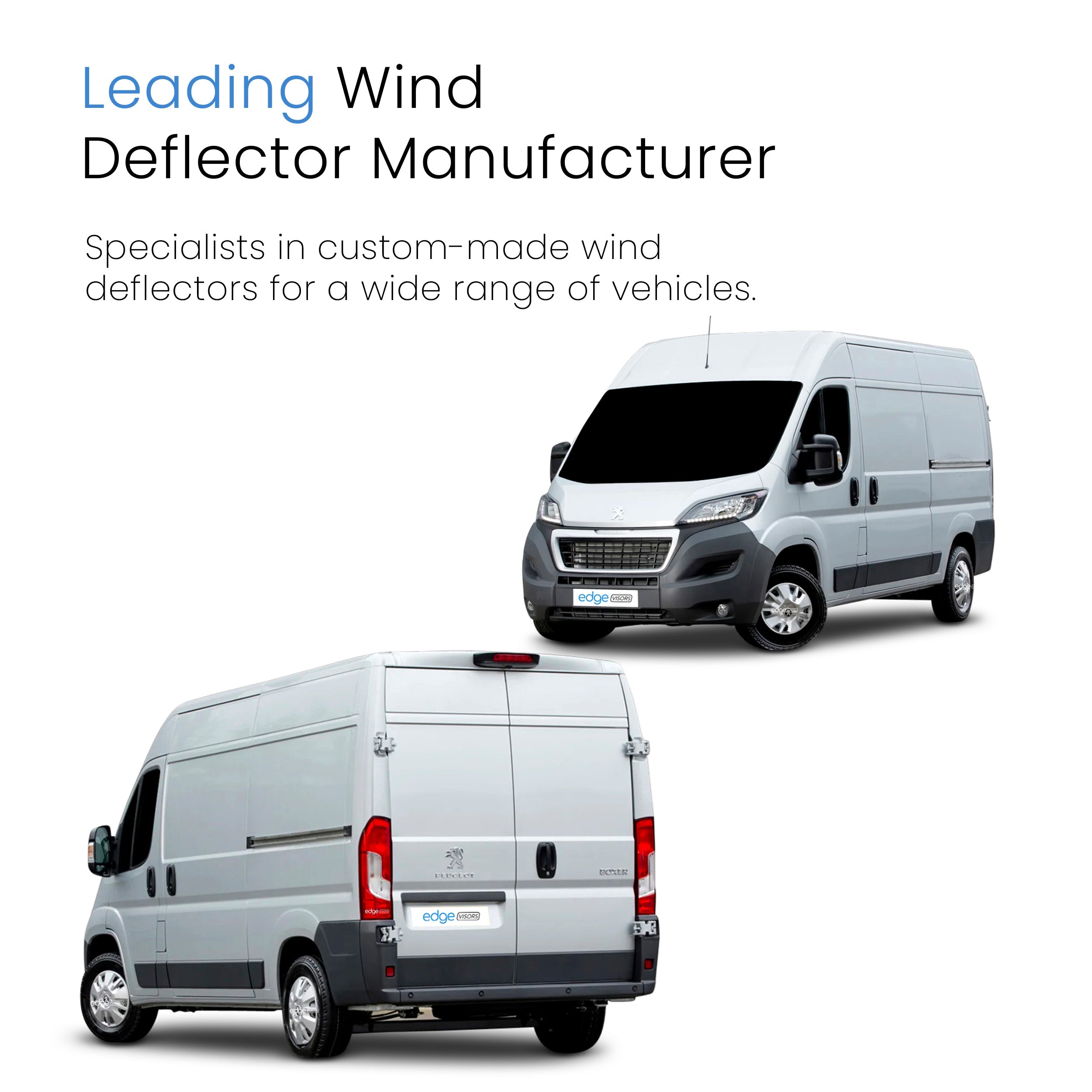 Peugeot Boxer MK3 2006-Onwards 2 Door Van Wind Deflectors 2pc
