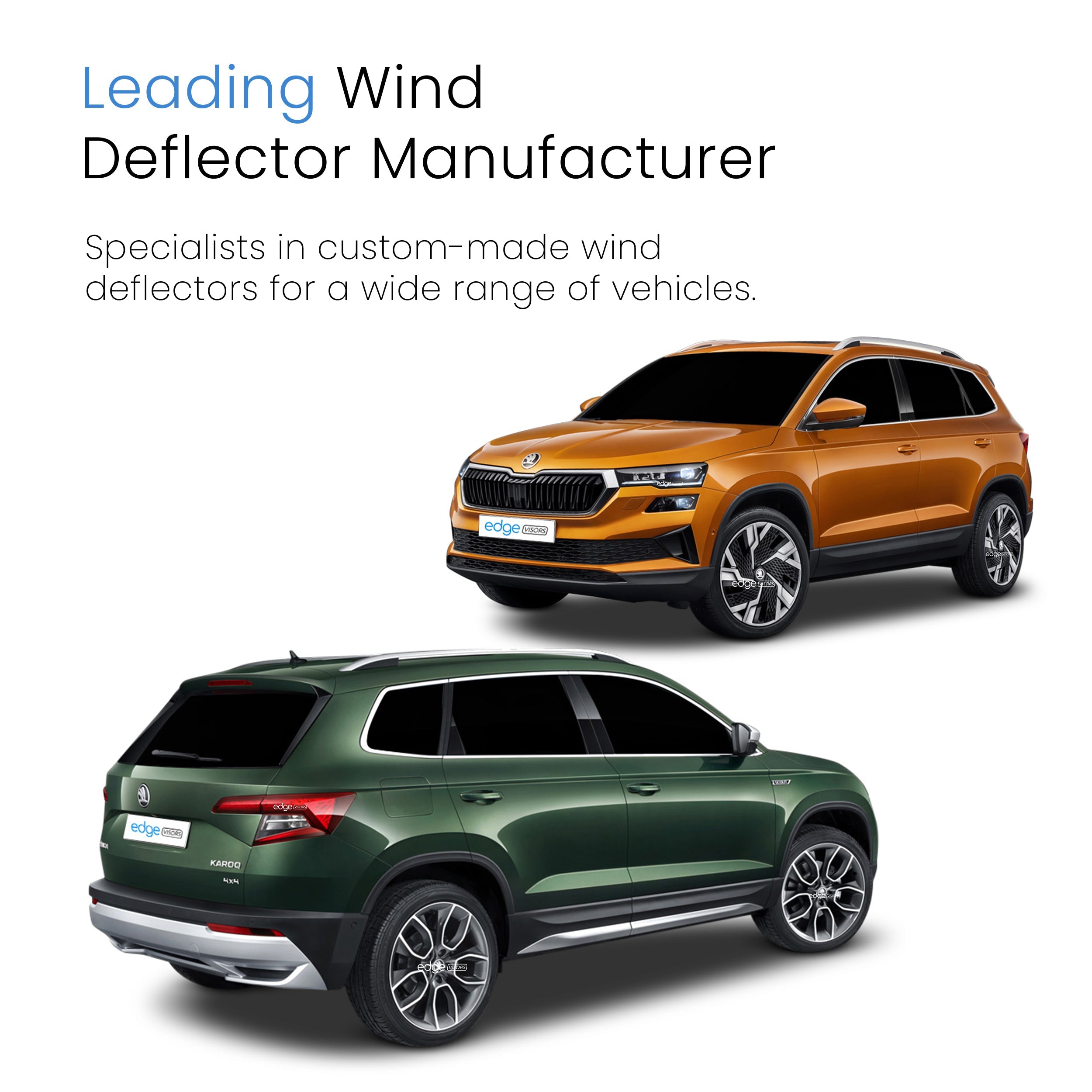 Skoda Karoq MK1 2017-Onwards 5 Door SUV Wind Deflectors 4pc