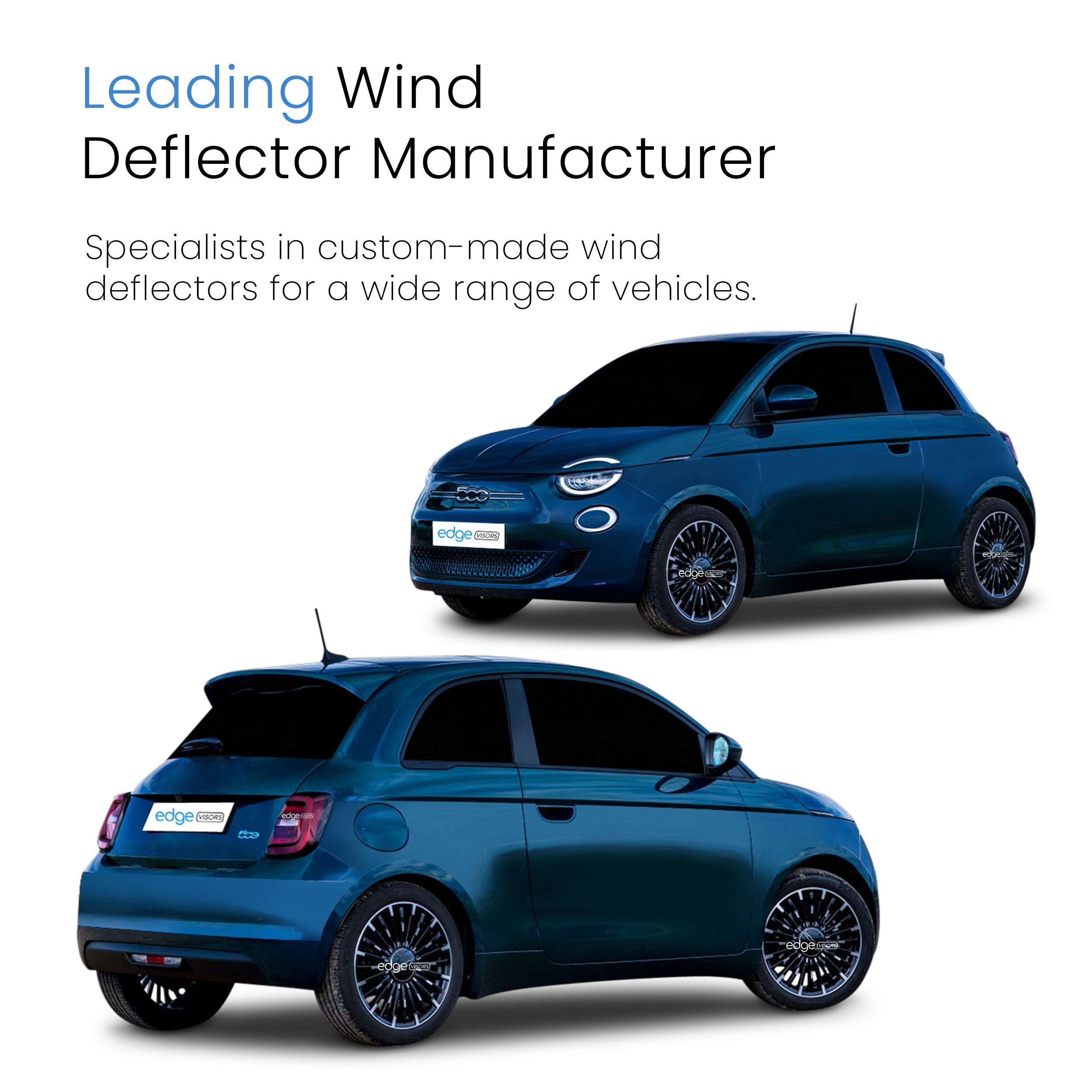 Fiat 500 E MK1 2021-Onwards 3 Door Hatchback Wind Deflectors 2pc