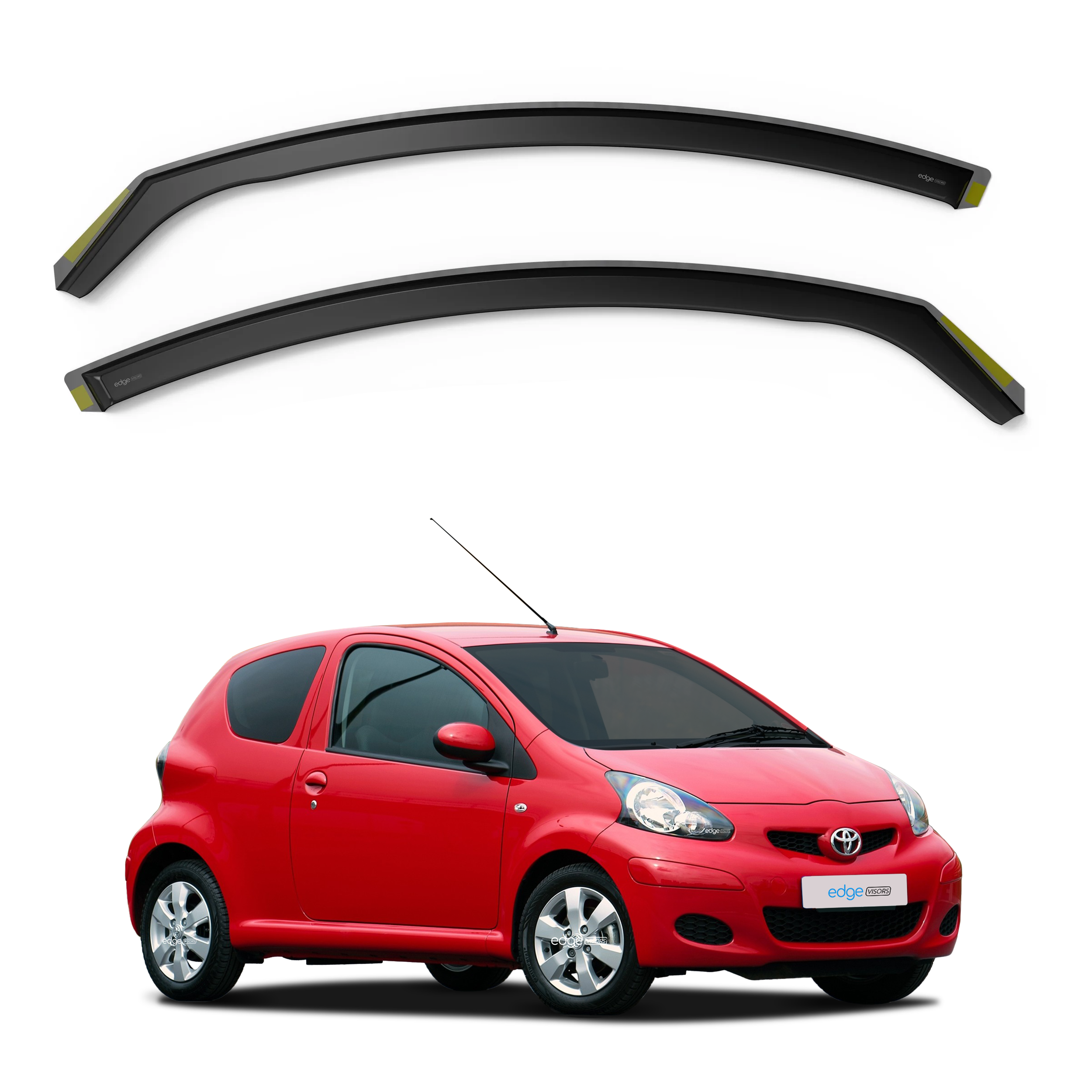 Toyota Aygo MK1 2005-2014 3 Door Hatchback Wind Deflectors 2pc