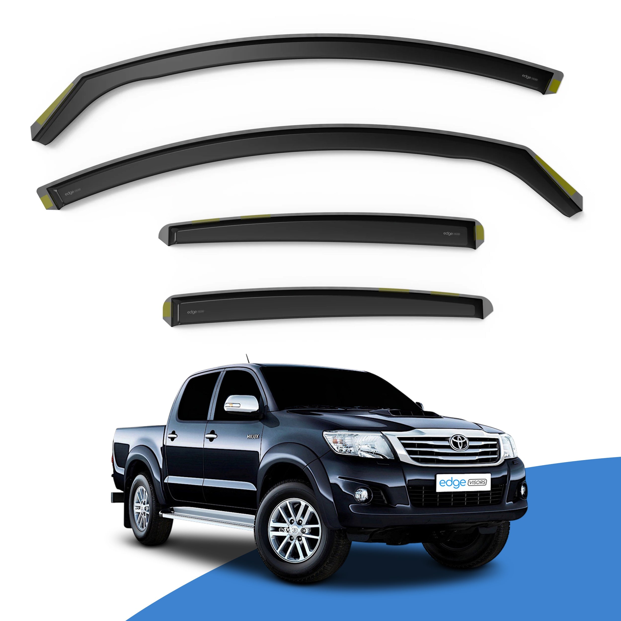 Toyota Hilux MK7 2005-2016 4 Door Pick-Up Wind Deflectors 4pc