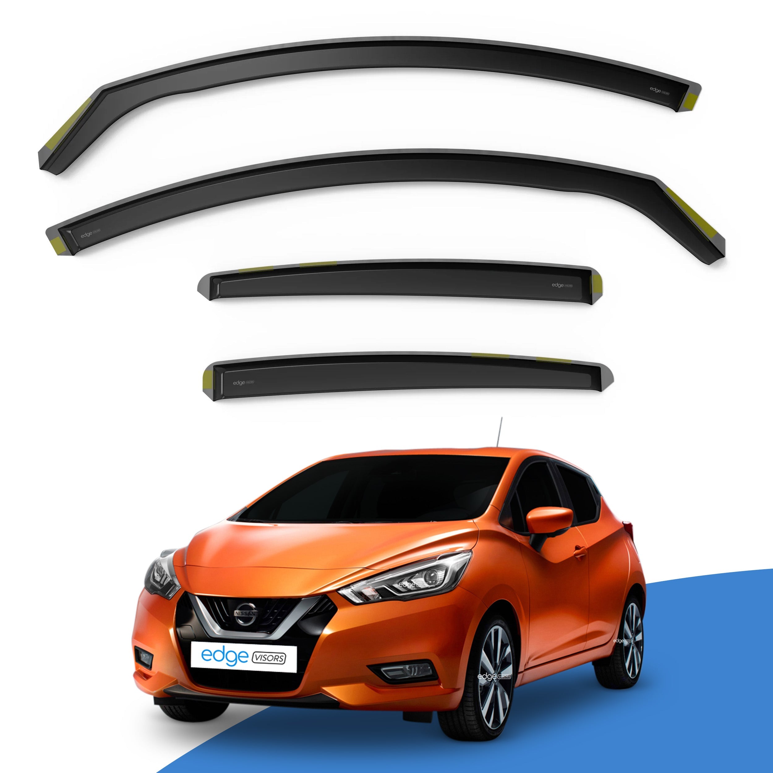 Nissan Micra K14 MK5 2016-2024 5 Door Hatchback Wind Deflectors 4pc