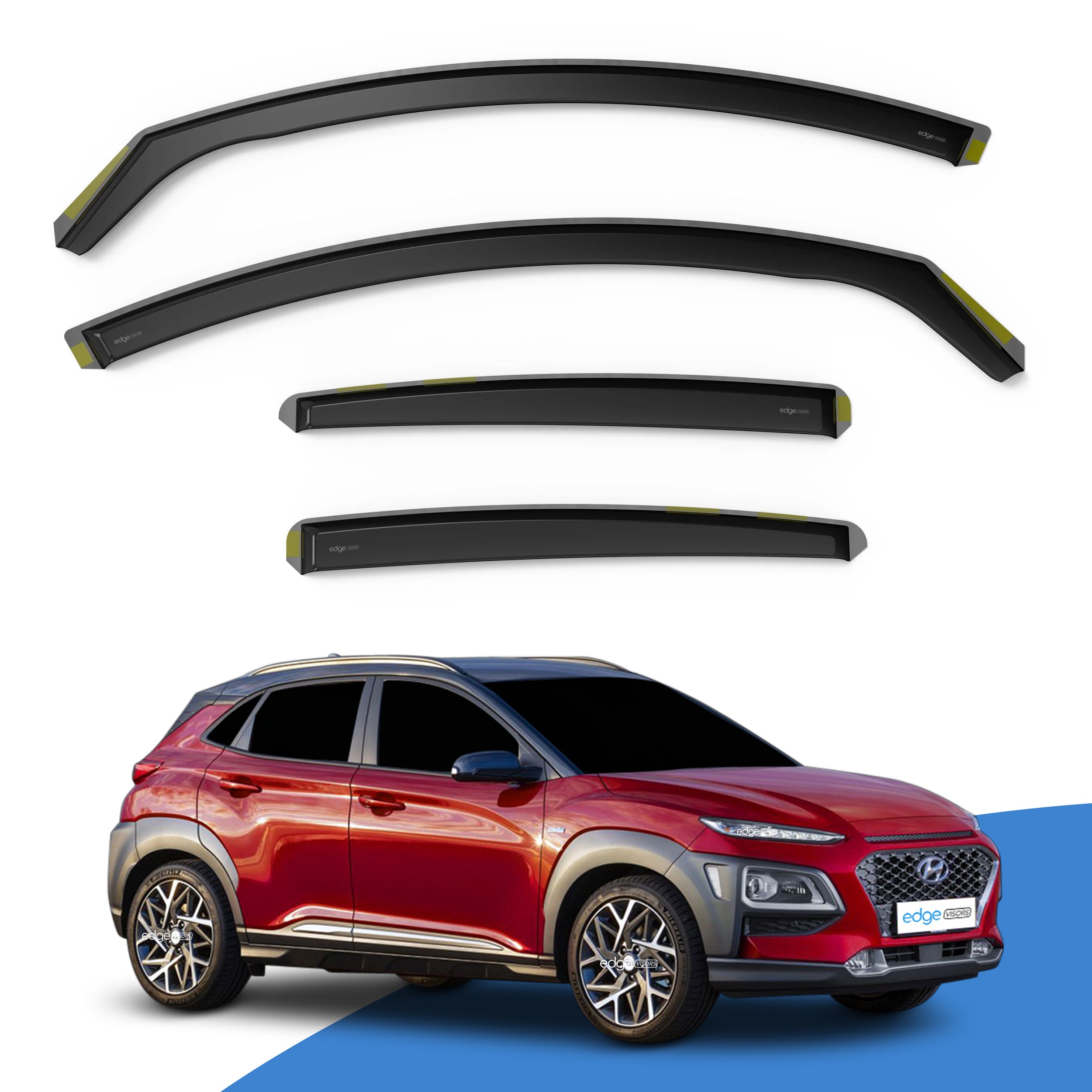 Hyundai Kona MK1 2017-2023 5 Door SUV Wind Deflectors 4pc