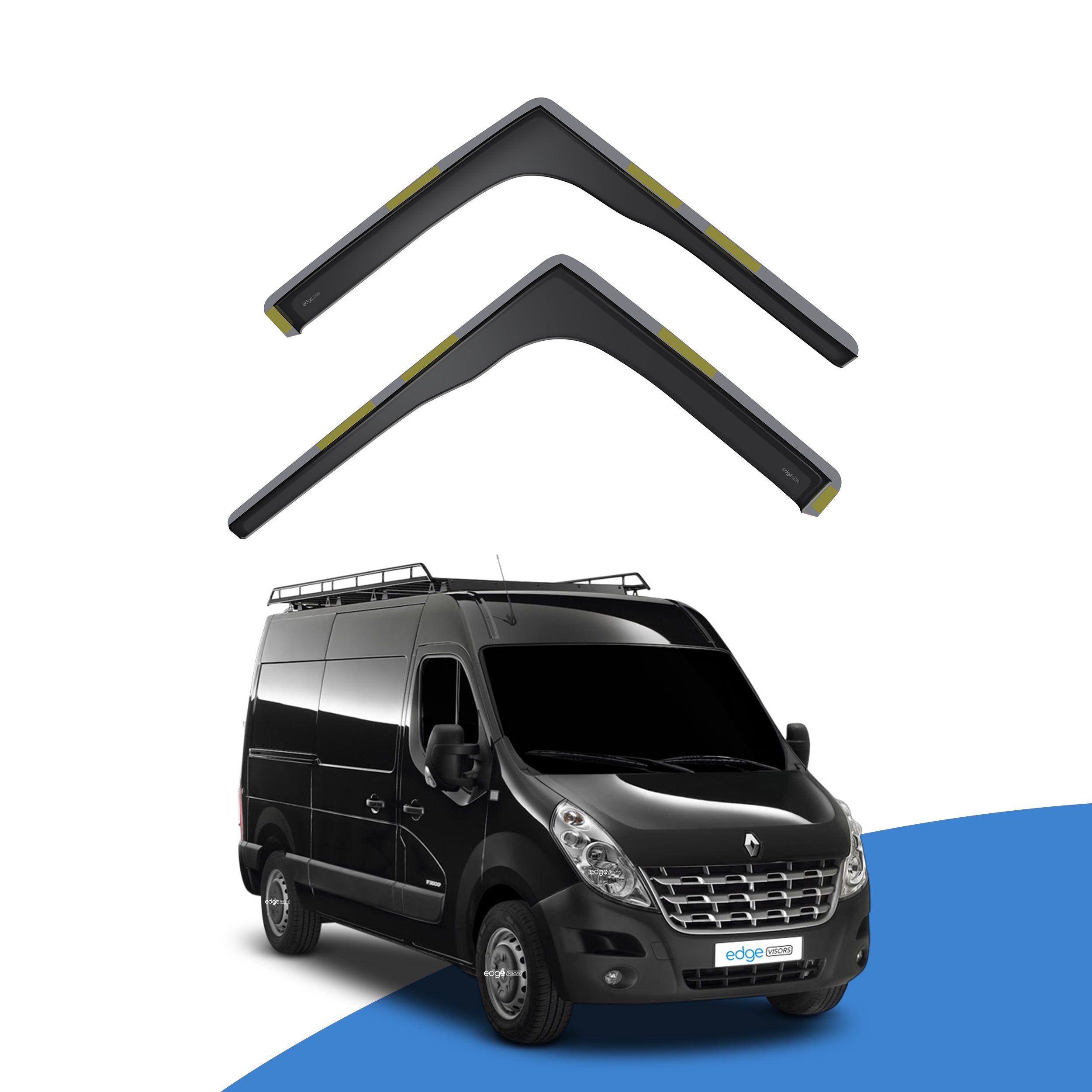 Renault Master MK3 MK4 2010-2022 2 Door Van Wind Deflectors 2pc