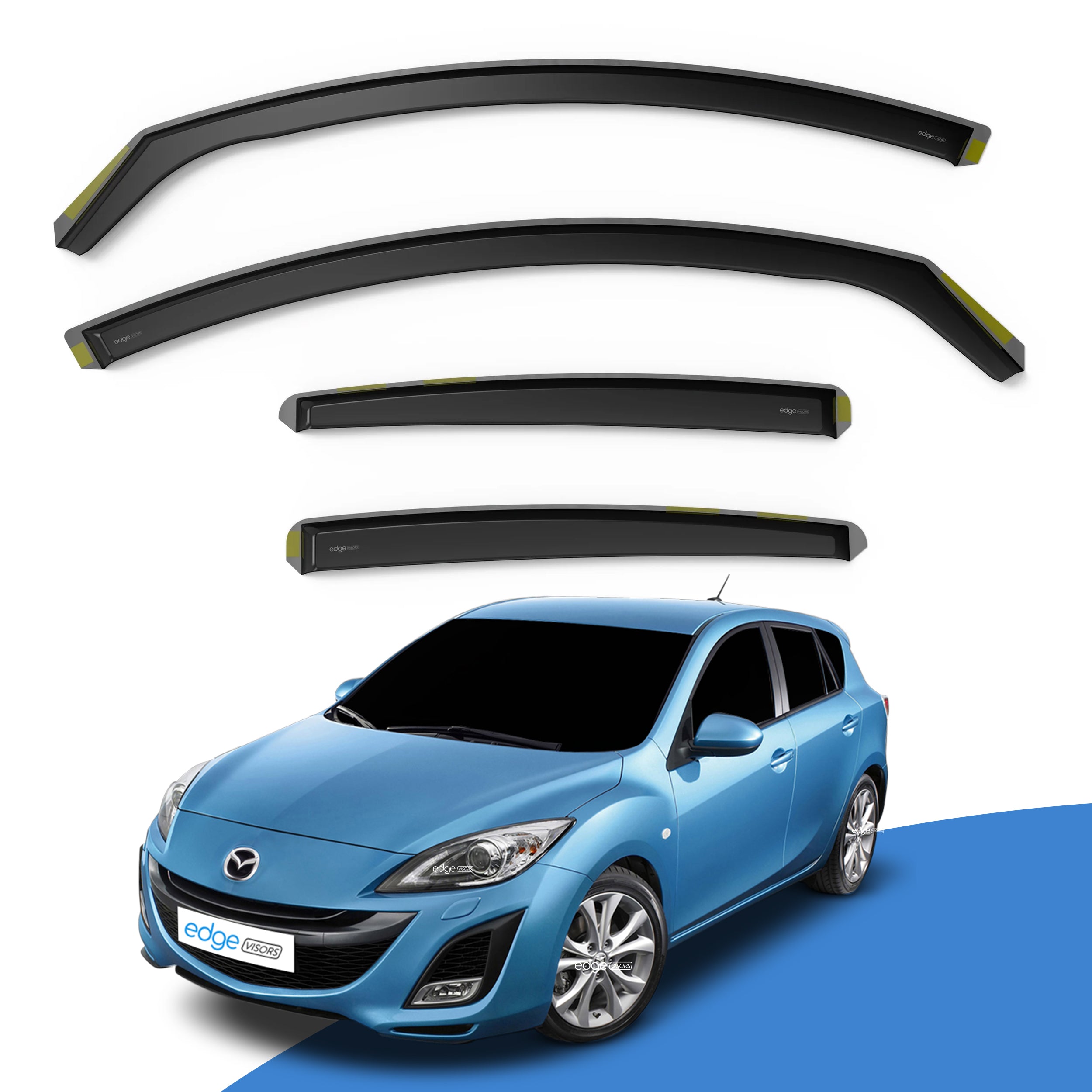 Mazda 3 MK2 2009-2014 5 Door Hatchback Wind Deflectors 4pc