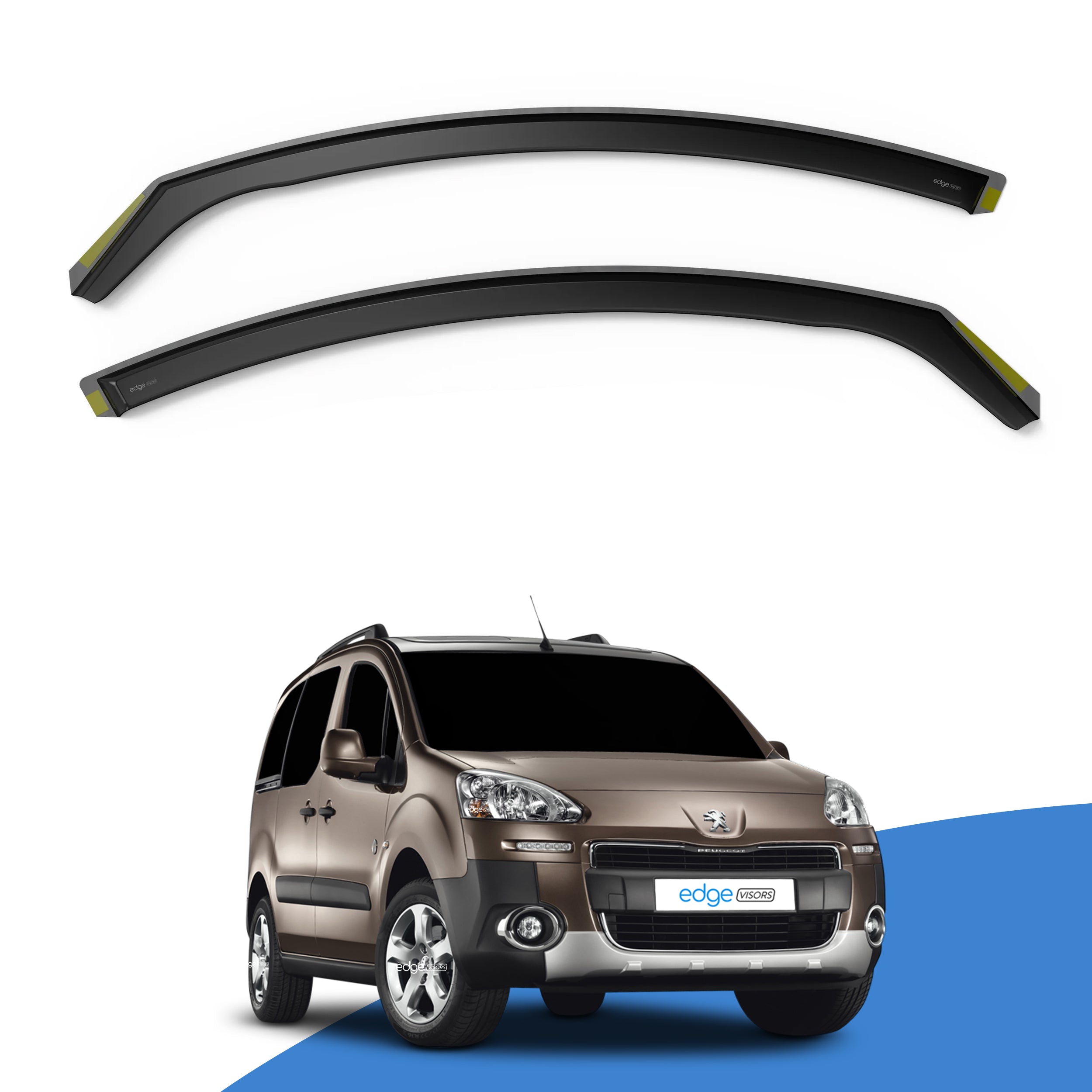 Peugeot Partner MK2 2008-2018 2 Door Van Wind Deflectors 2pc