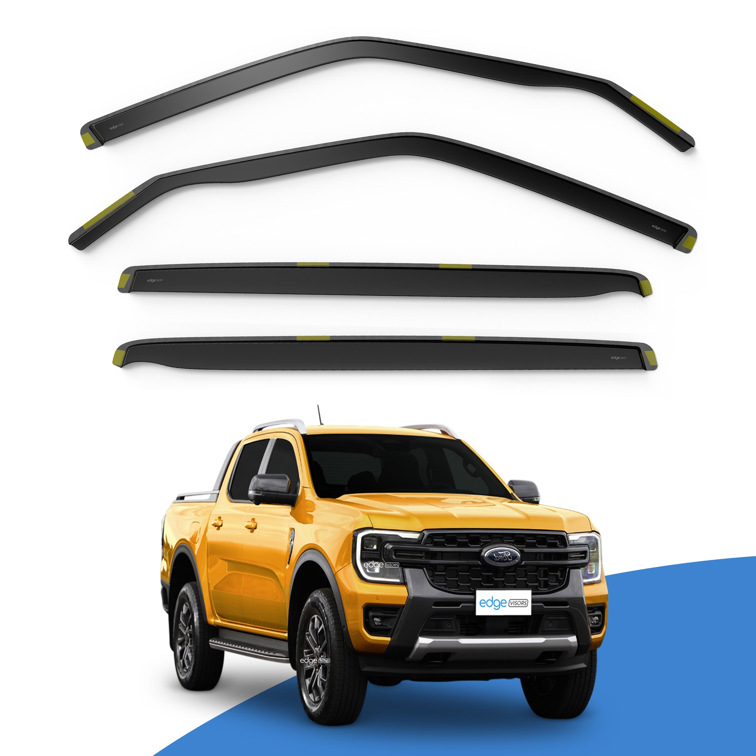 Ford Ranger MK4 2023-Onwards 4 Door Pick-Up Wind Deflectors 4pc