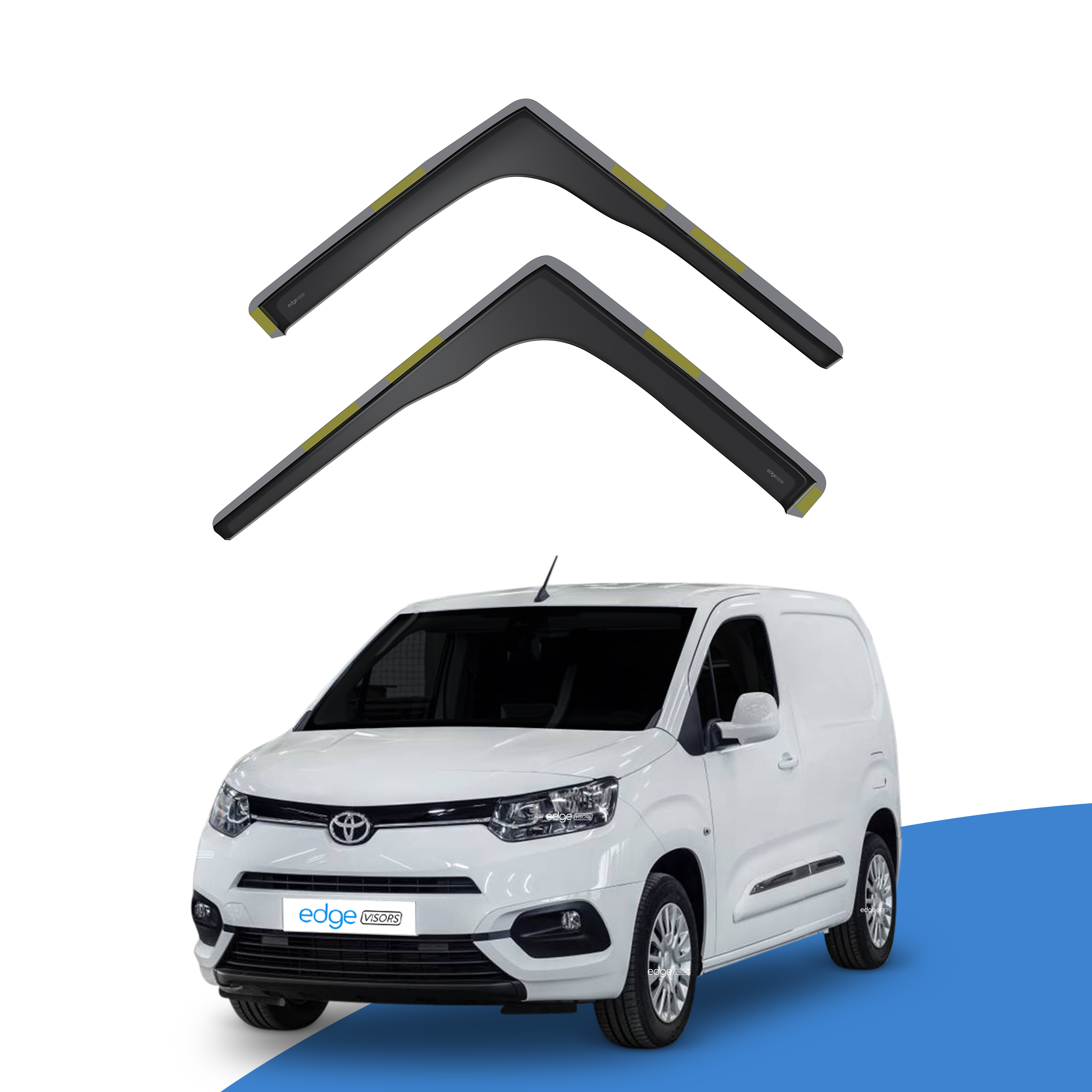 Toyota Proace City MK1 2019-Onwards 2 Door Van Wind Deflectors 2pc
