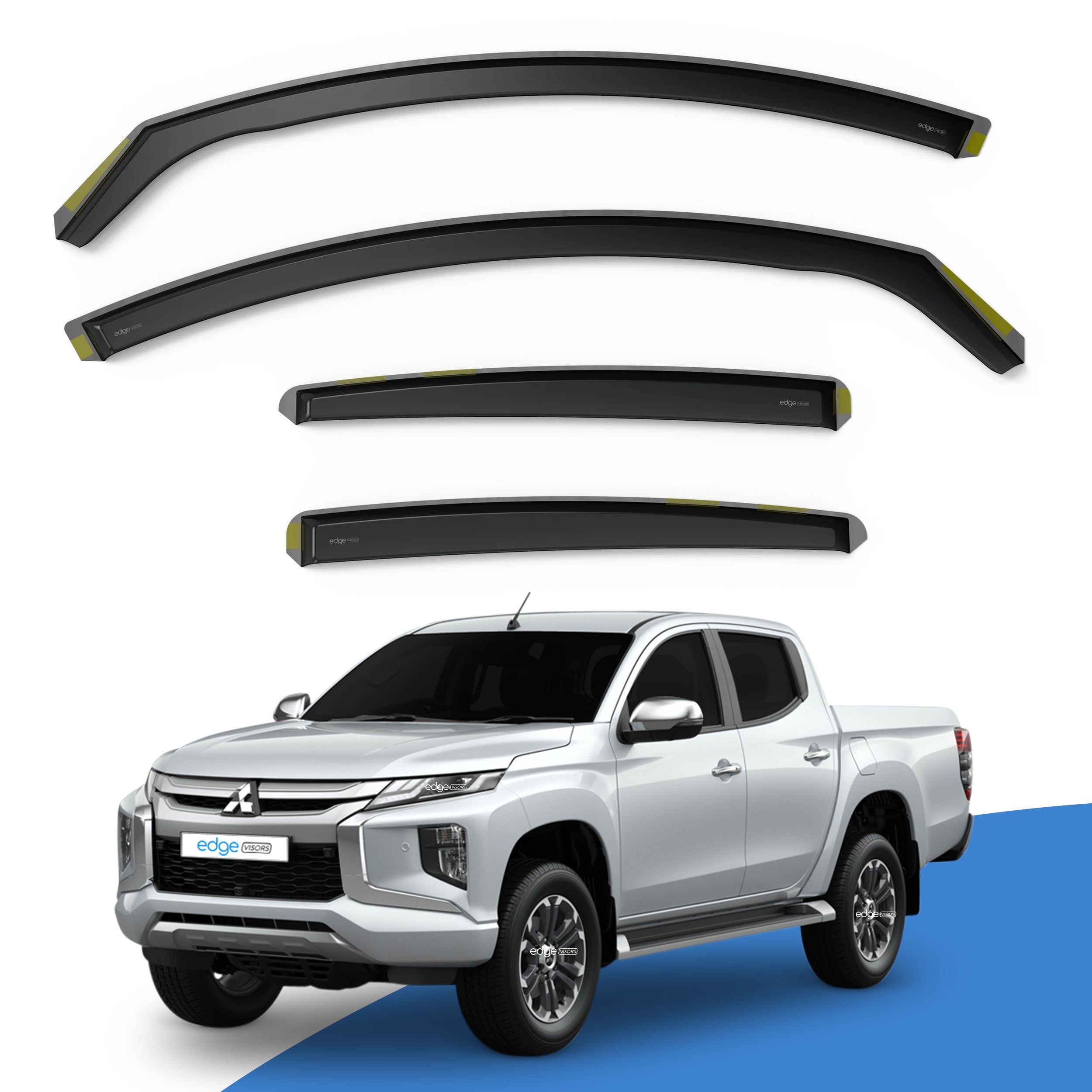 Mitsubishi L200 Triton MK5 2015-2023 4 Door Pick-Up Wind Deflectors 4pc