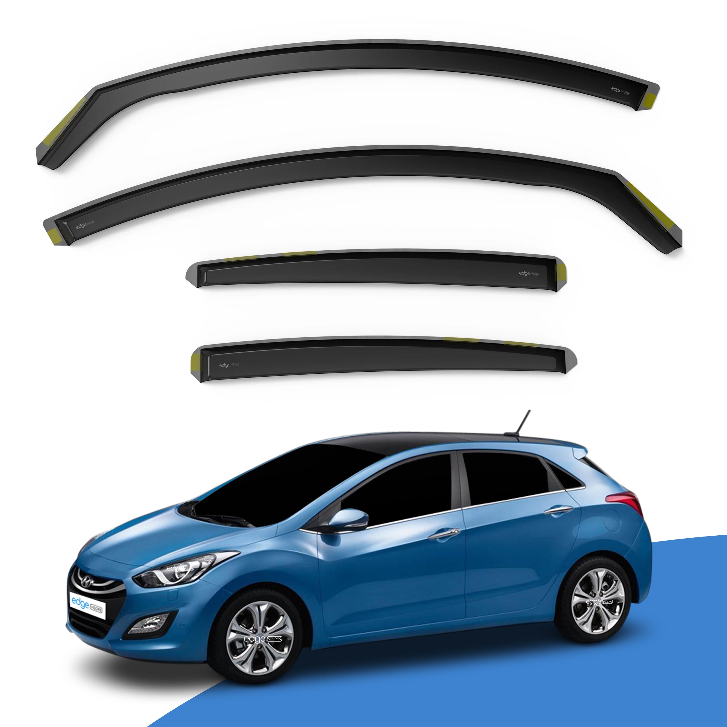 Hyundai i30 MK2 2012-2017 5 Door Hatchback Wind Deflectors 4pc
