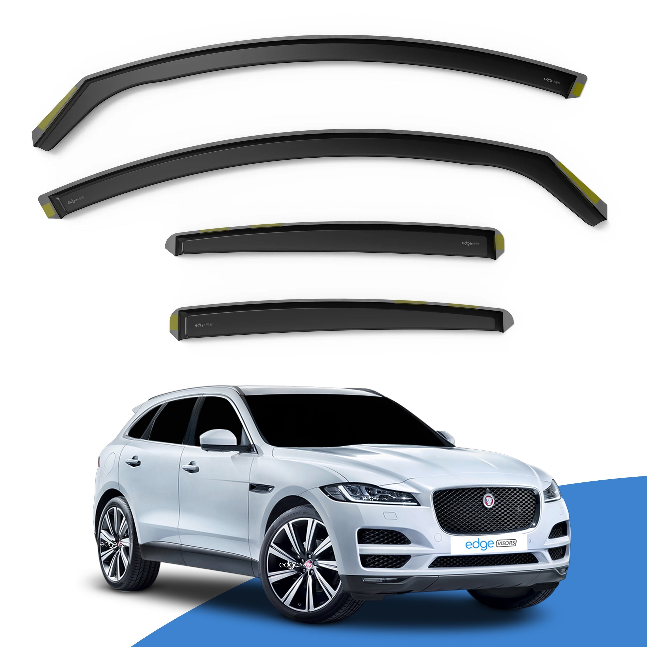Jaguar F-PACE MK1 2016-Onwards 5 Door SUV Wind Deflectors 4pc