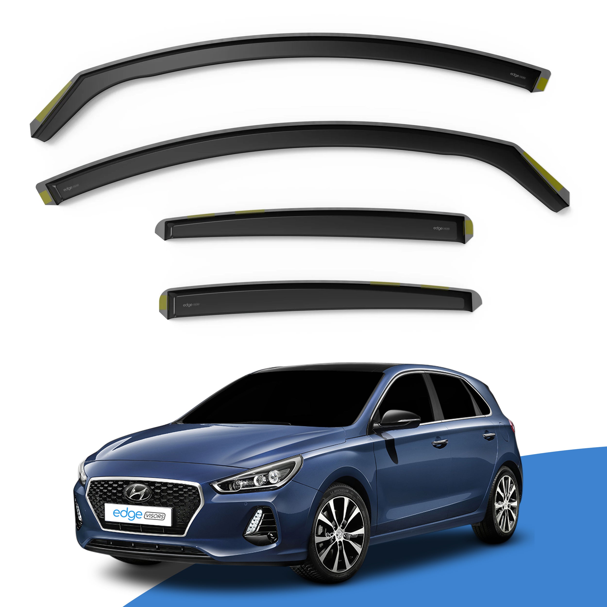 Hyundai i30 MK3 2017-Onwards 5 Door Hatchback Wind Deflectors 4pc