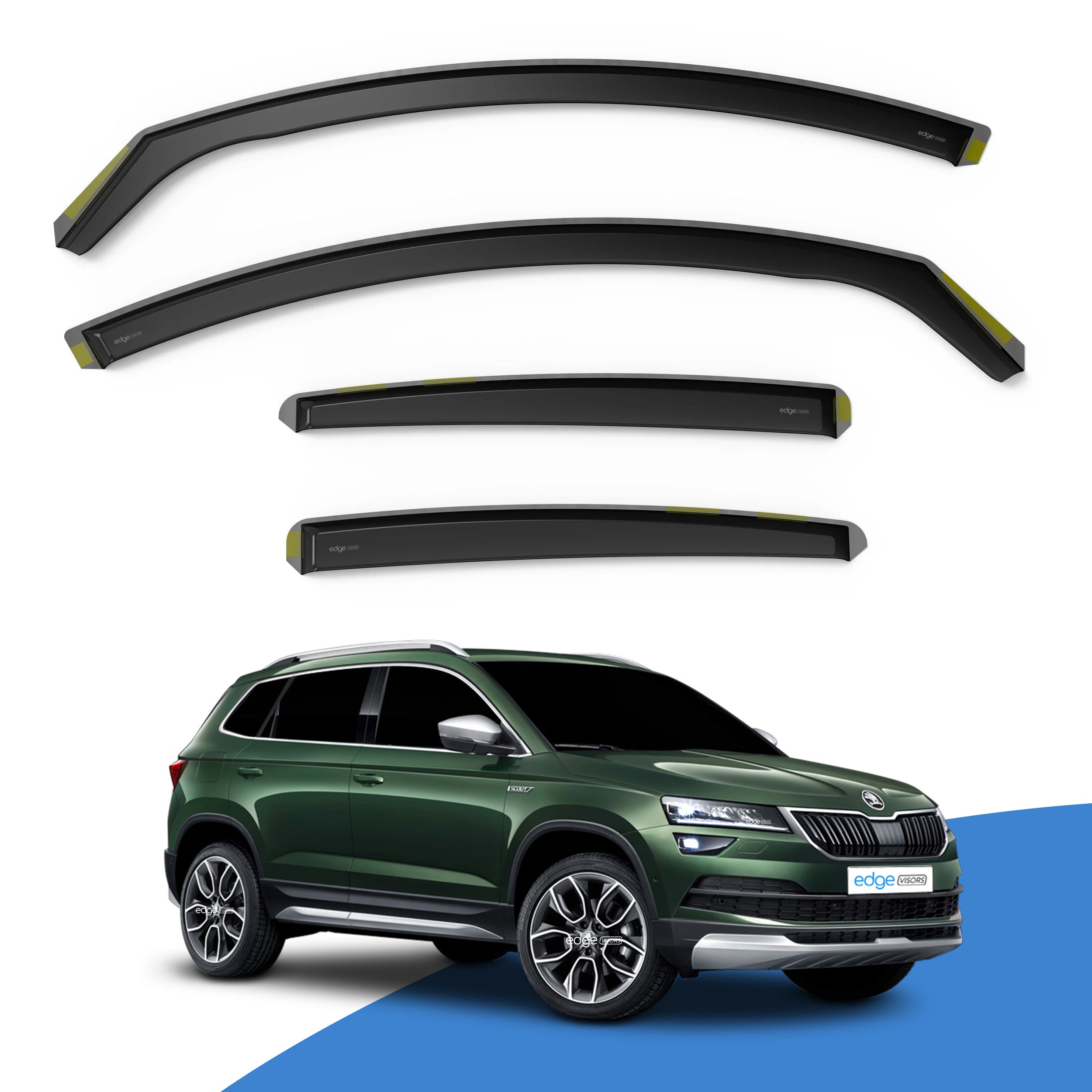 Skoda Karoq MK1 2017-Onwards 5 Door SUV Wind Deflectors 4pc