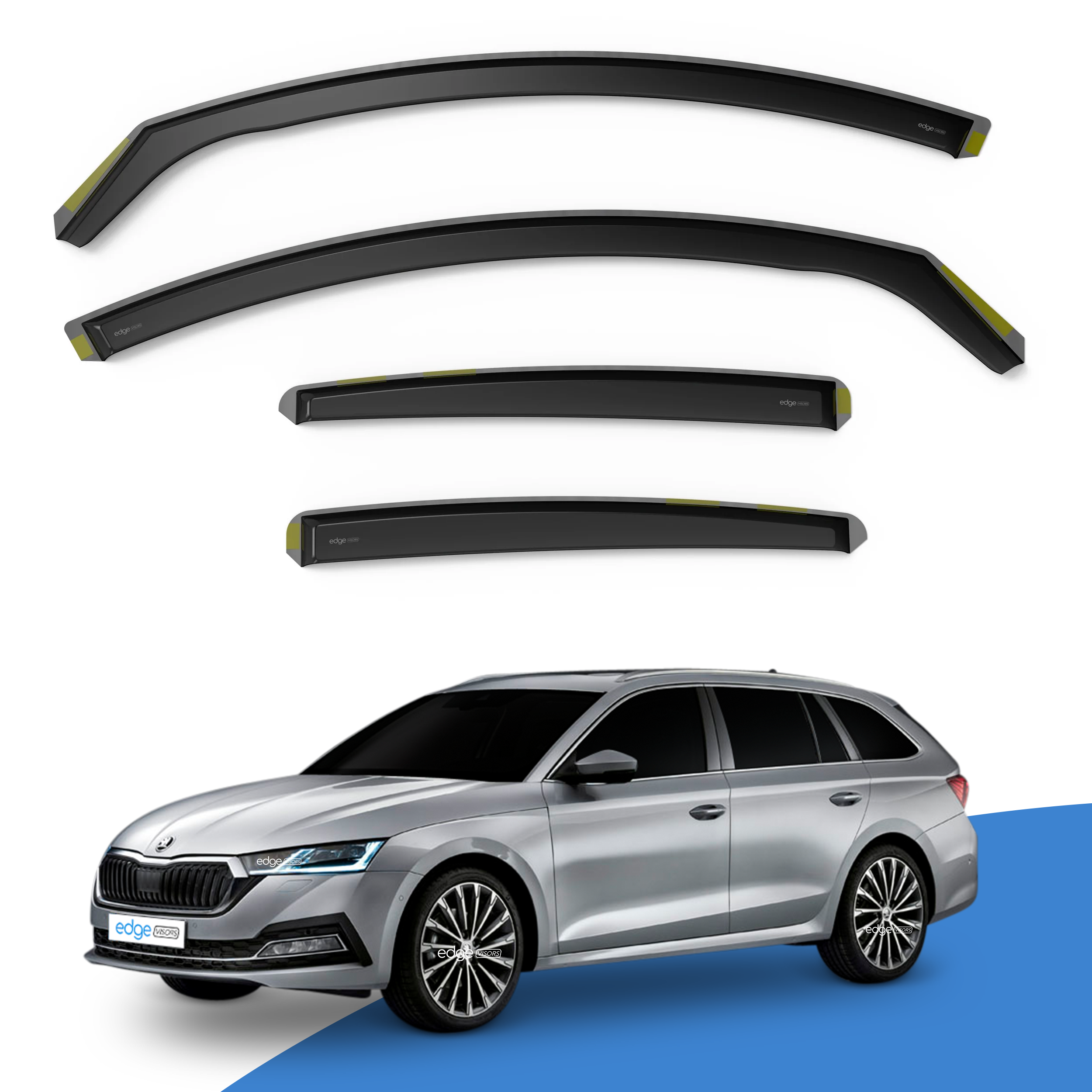 Skoda Octavia MK4 2020-Onwards 5 Door Estate Wind Deflectors 4pc