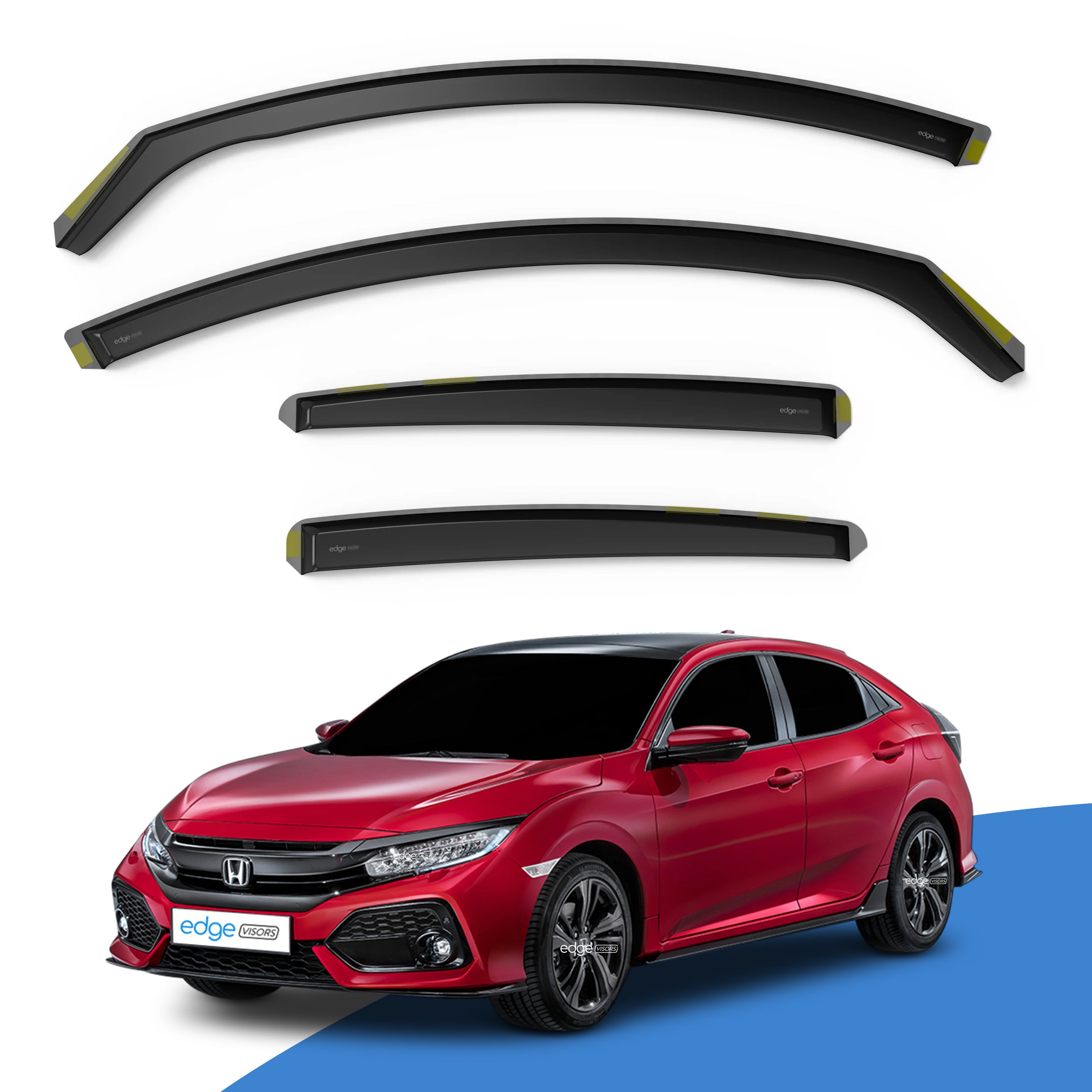 Honda Civic MK10 2017-2022 5 Door Hatchback Wind Deflectors 4pc