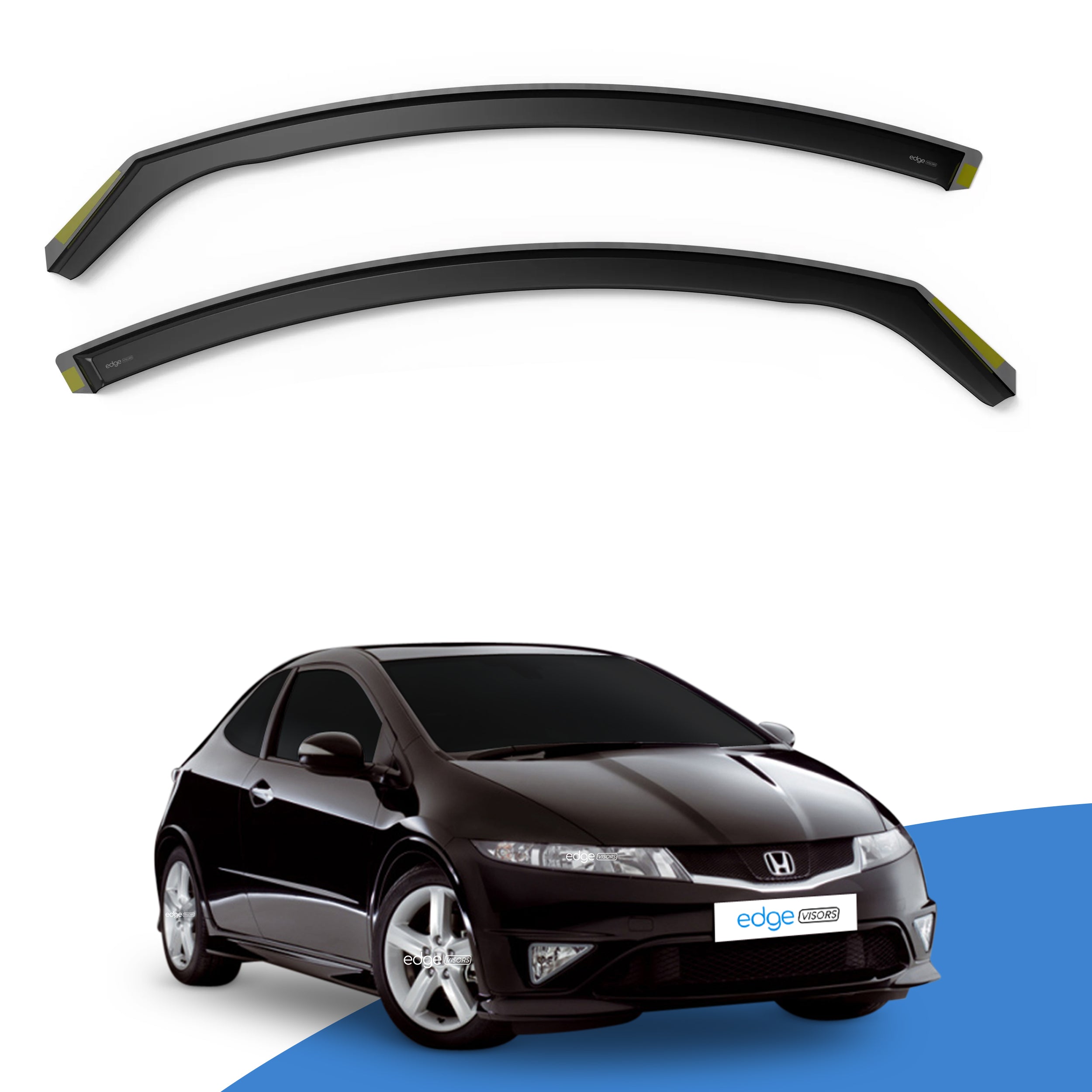 Honda Civic MK8 2005-2012 3 Door Hatchback Wind Deflectors 2pc