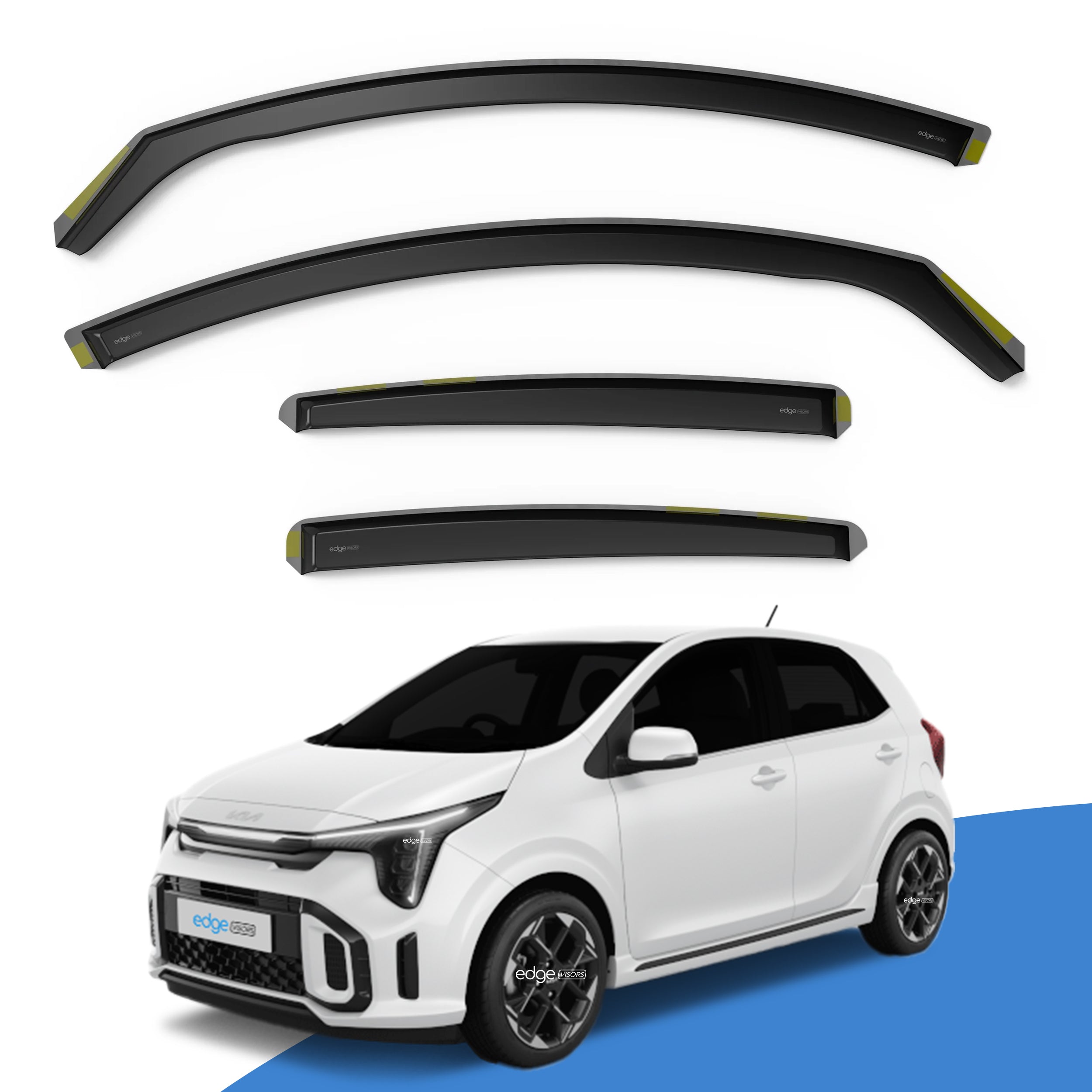 Kia Picanto MK3 2017-Onwards 5 Door Hatchback Wind Deflectors 4pc