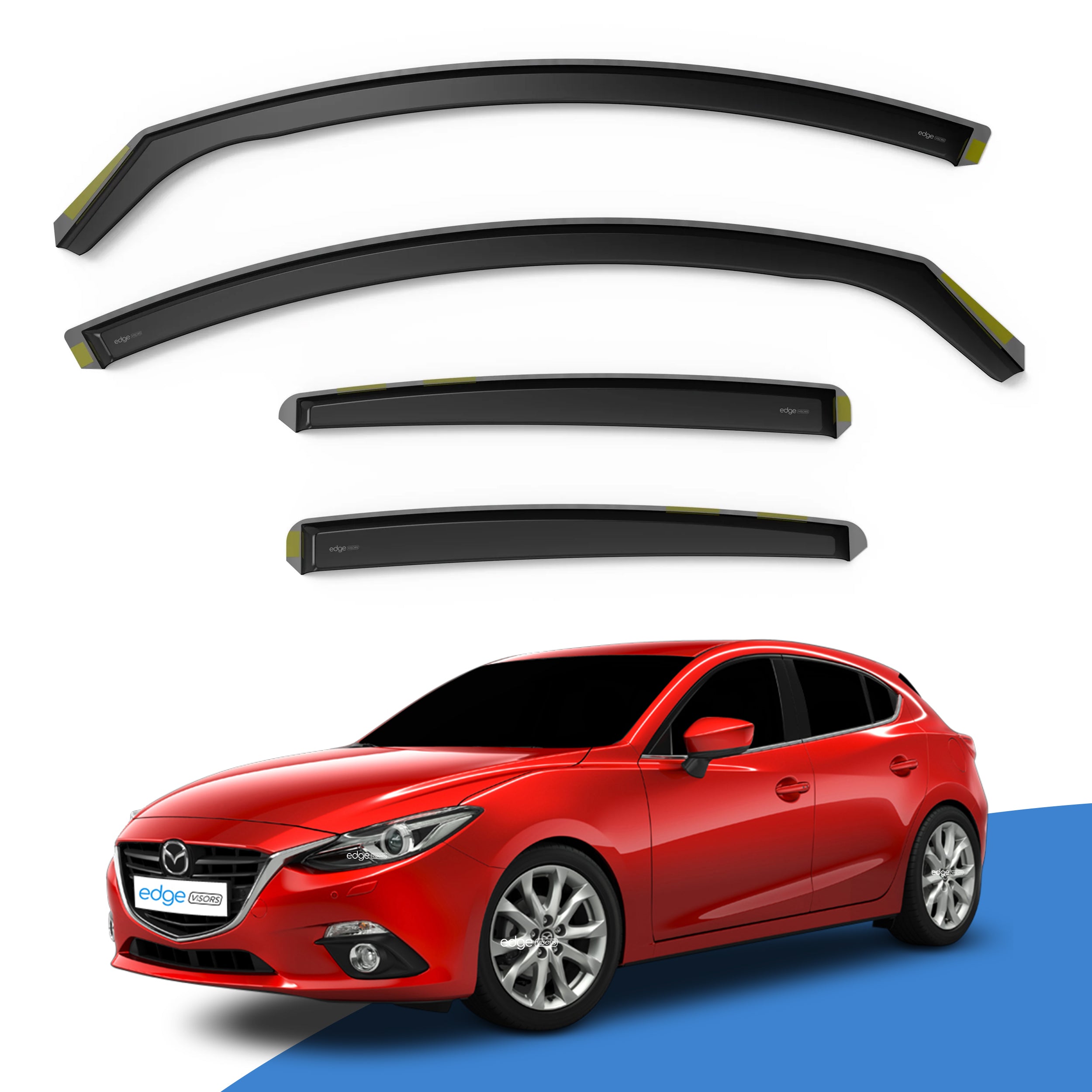 Mazda 3 MK3 2013-2018 4 / 5 Door Hatchback / Saloon Wind Deflectors 4pc