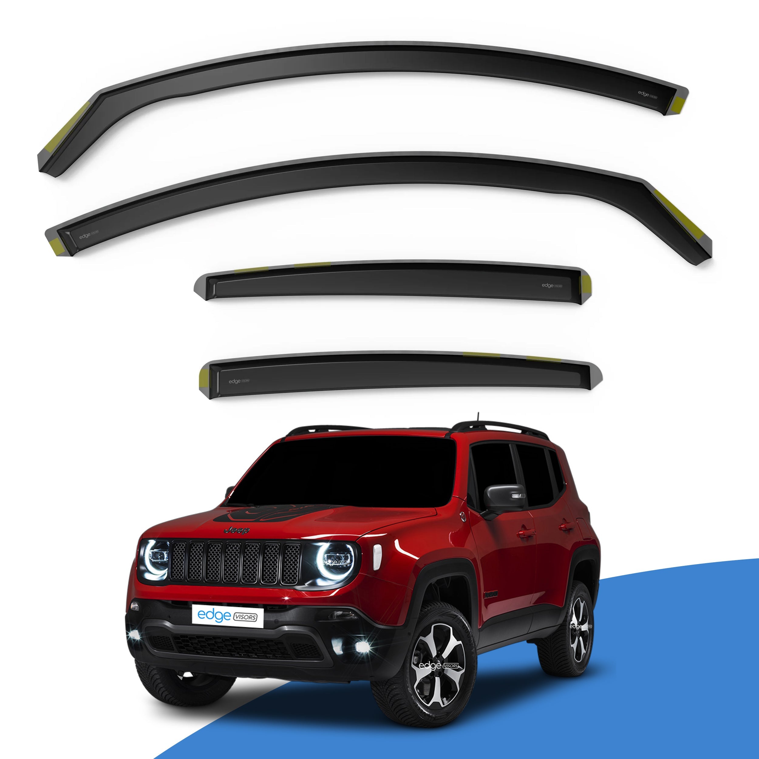 Jeep Renegade MK1 2014-Onwards 5 Door SUV Wind Deflectors 4pc