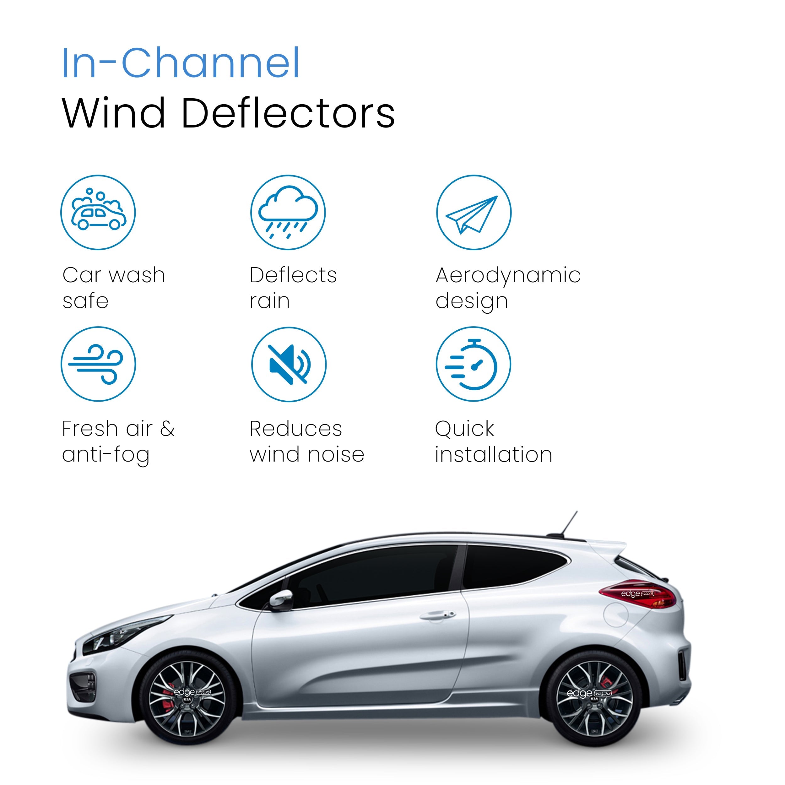 Kia Pro Ceed MK2 2013-2019 5 Door Hatchback Wind Deflectors 2pc