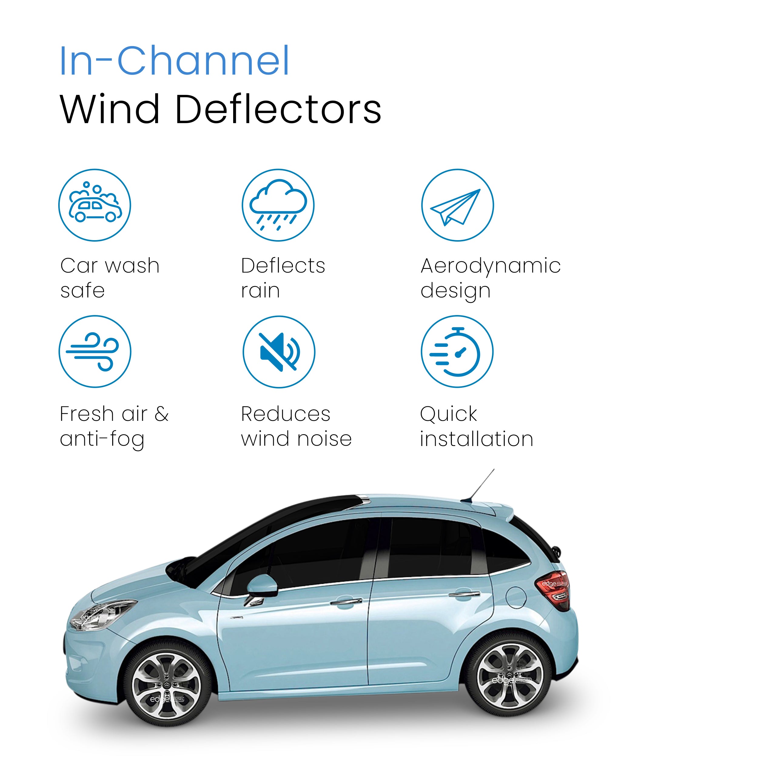 Citroen C3 MK2 2010-2016 5 Door Hatchback Wind Deflectors 4pc