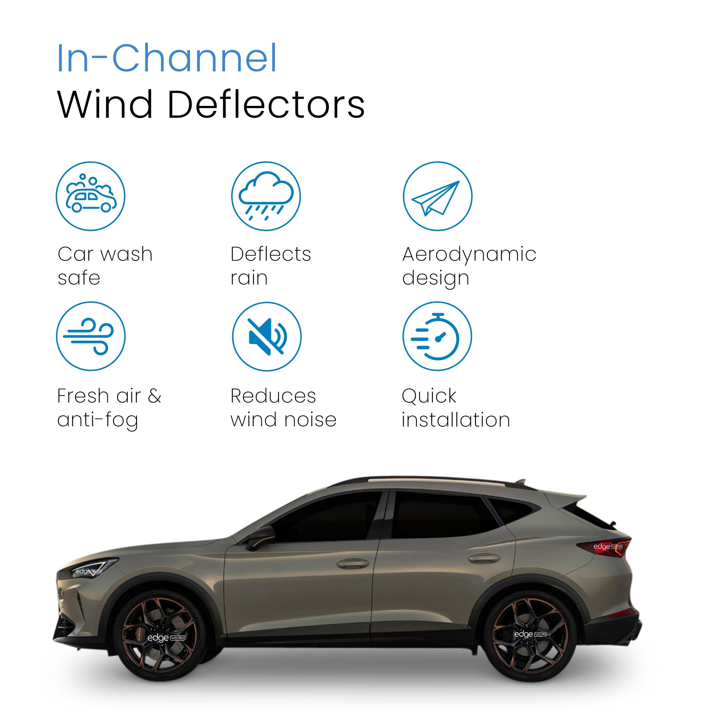 Cupra Formentor MK1 2020-Onwards 5 Door SUV Wind Deflectors 4pc