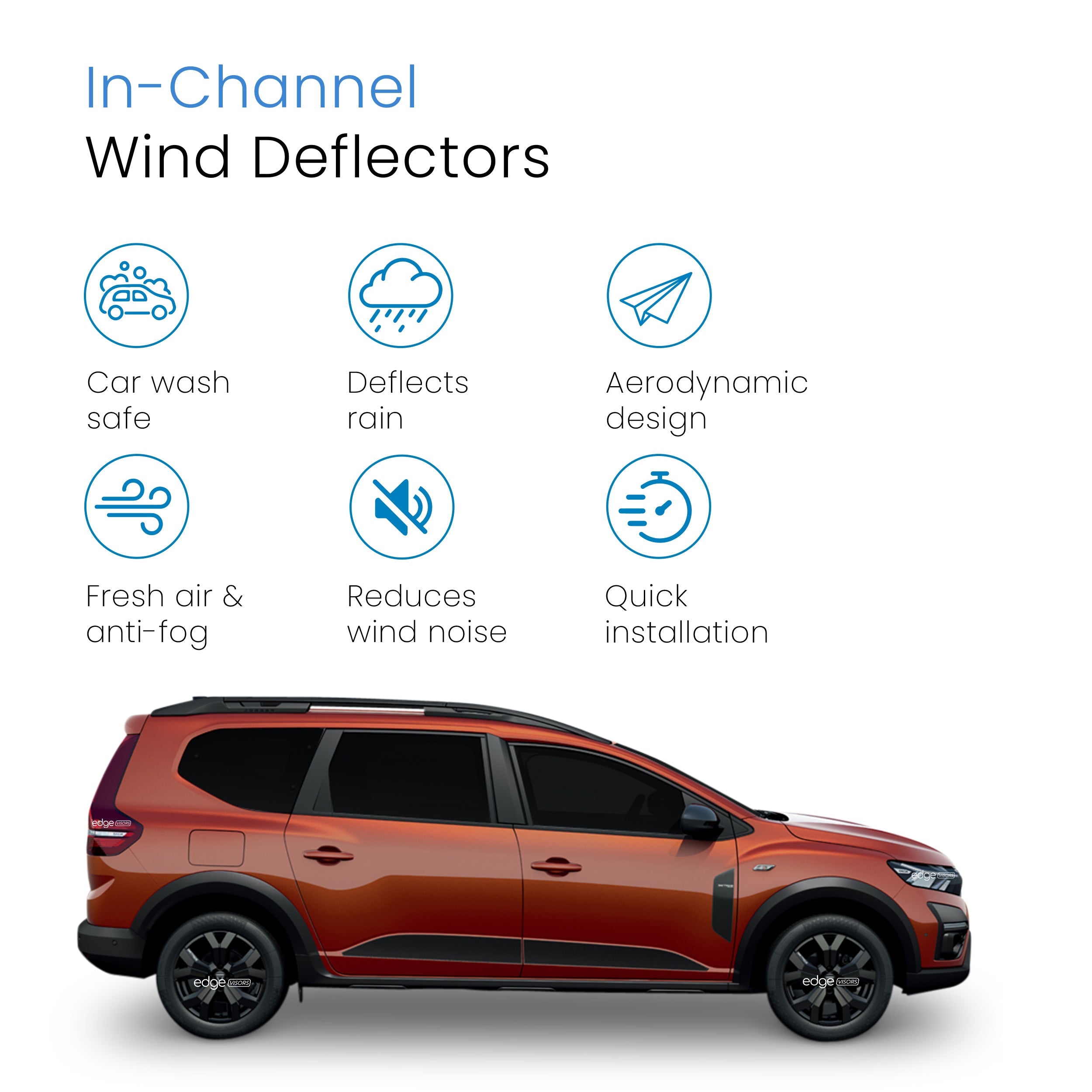 Dacia Jogger MK1 2021-Onwards 5 Door MPV Wind Deflectors 4pc