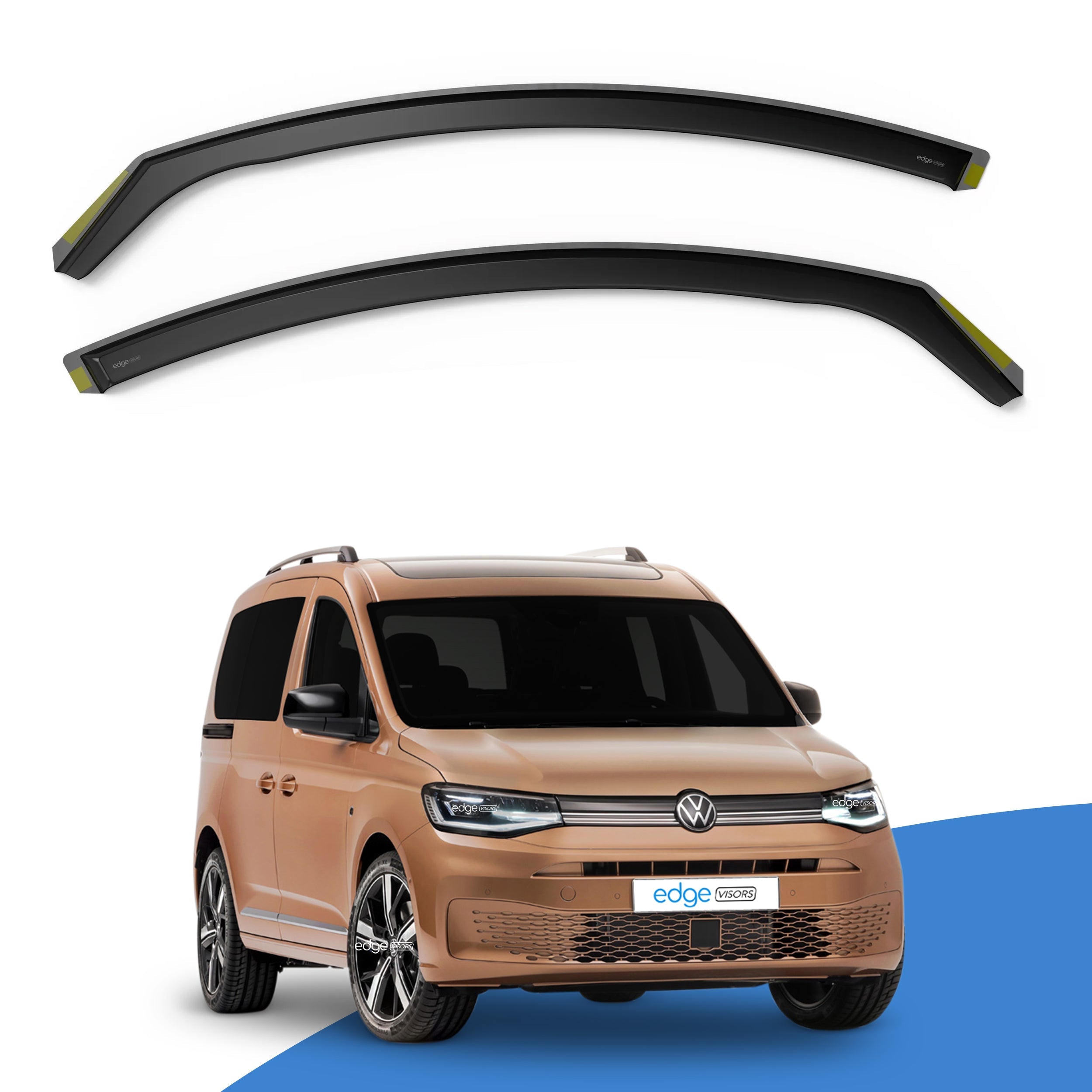 VW Caddy MK5 2020-Onwards 2 Door Van Wind Deflectors 2pc