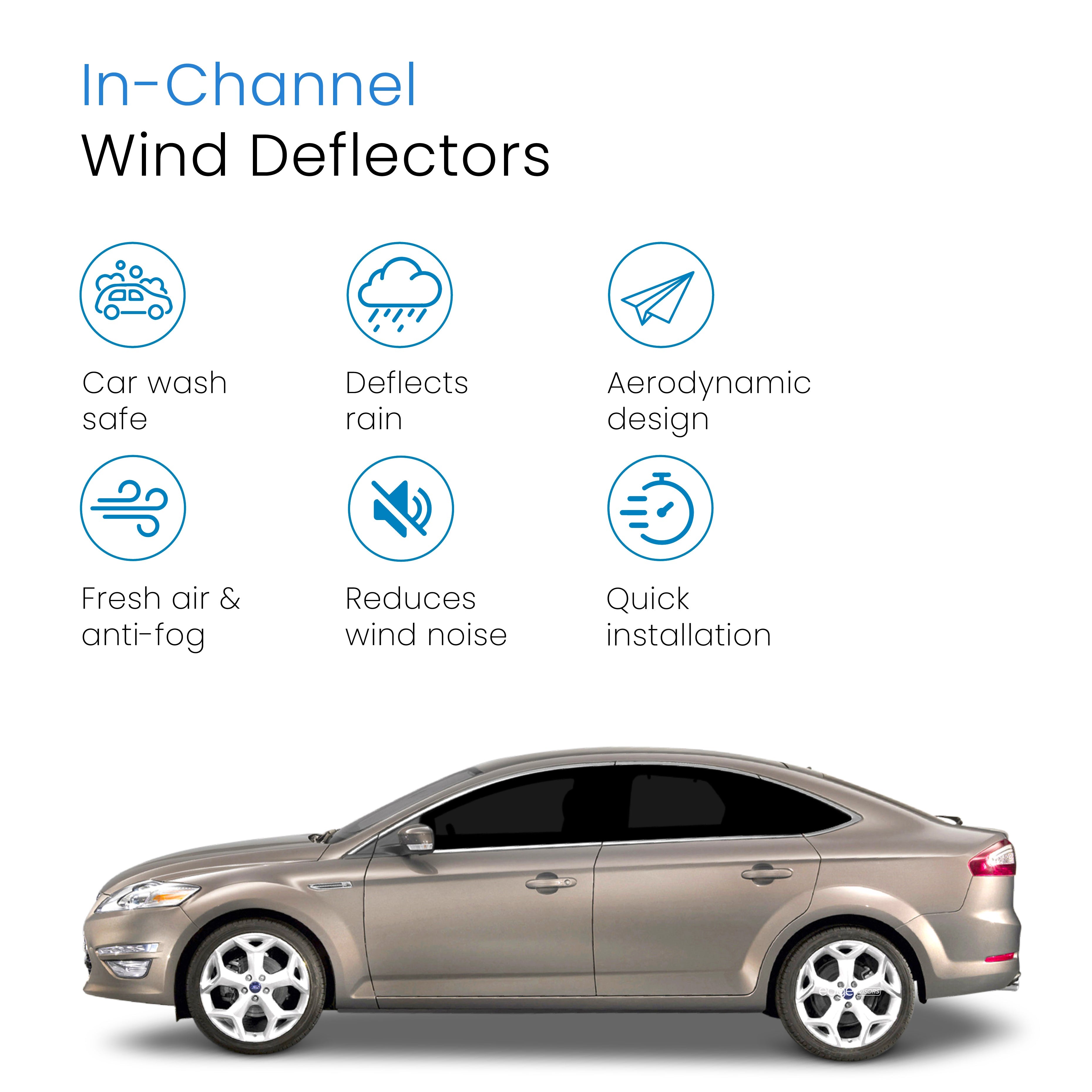 Ford Mondeo MK4 2007-2014 5 Door Hatchback Wind Deflectors 4pc