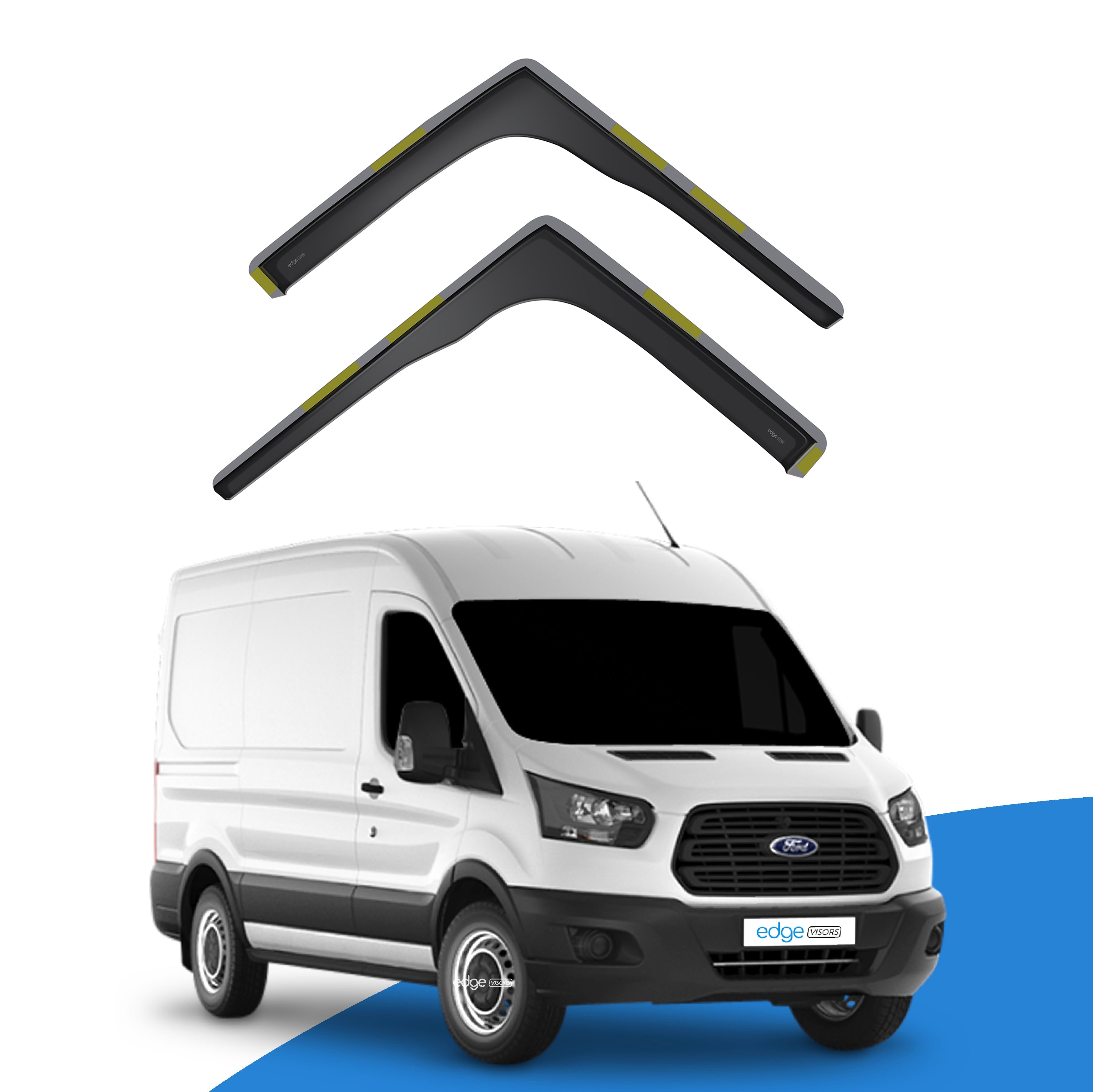 Ford Transit MK8 2013-Onwards 2 Door Van Wind Deflectors 2pc