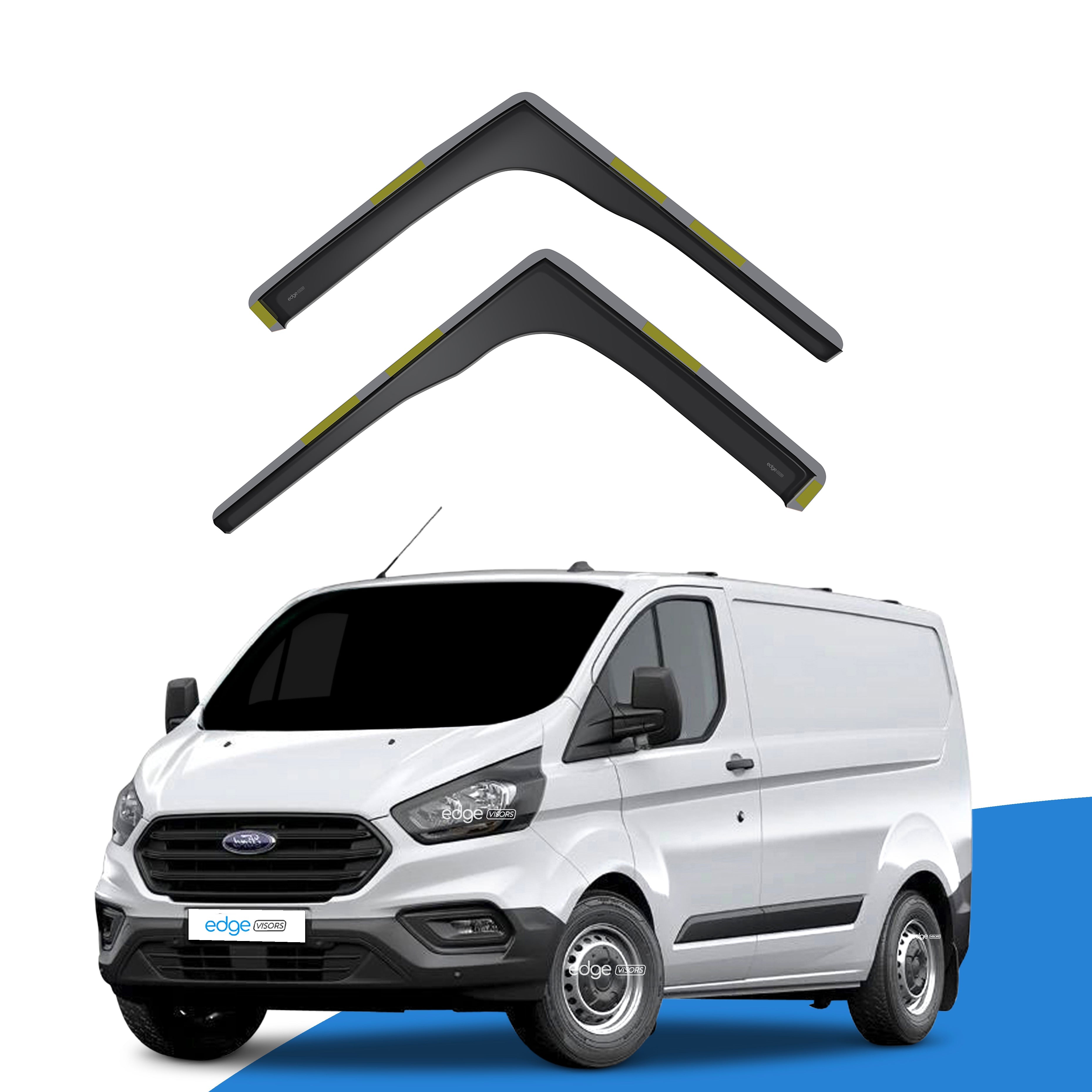 Ford Transit Custom MK1 2012-2023 4 Door Panel Van Wind Deflectors 2pc
