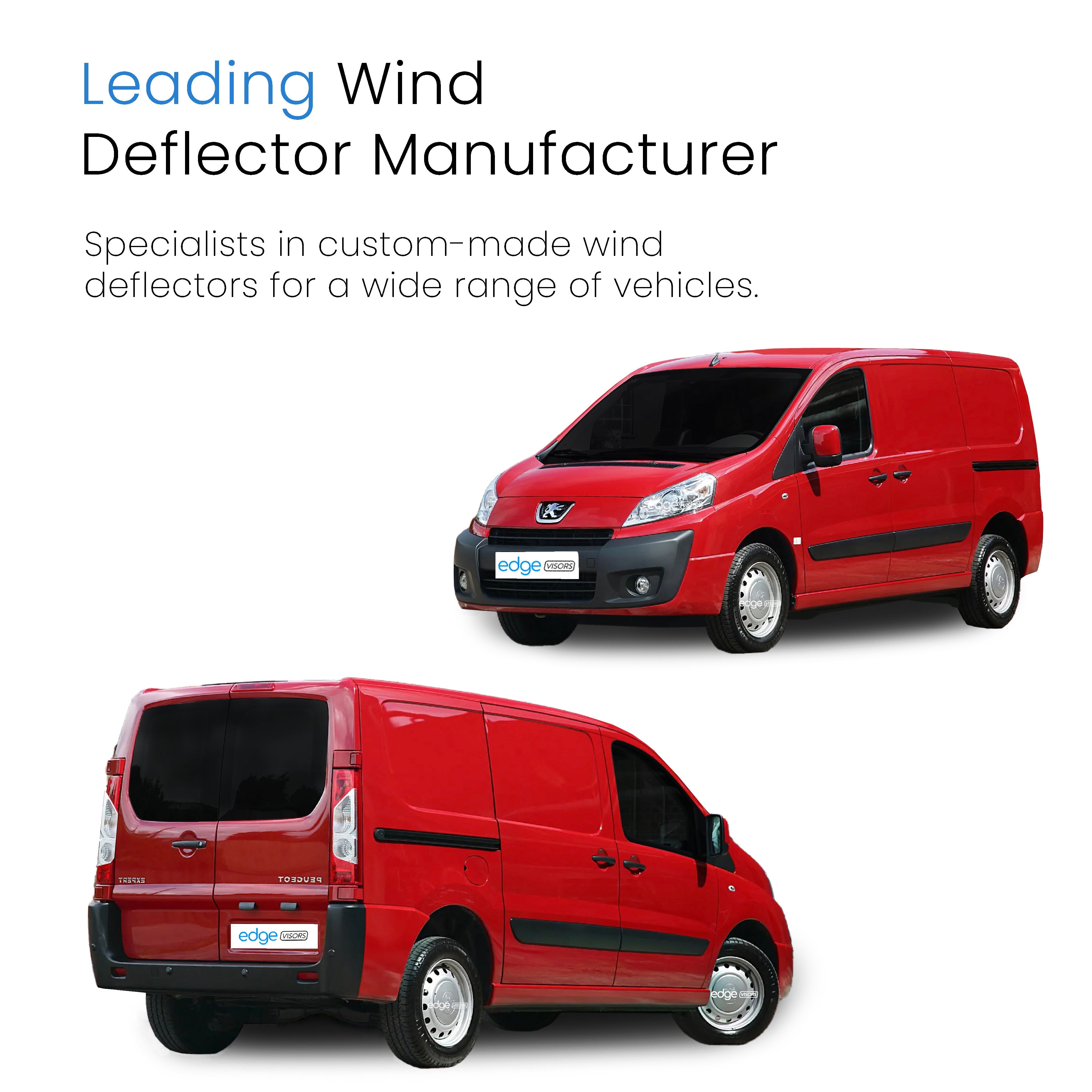 Peugeot Expert MK2 2007-2016 2 Door Van Wind Deflectors 2pc