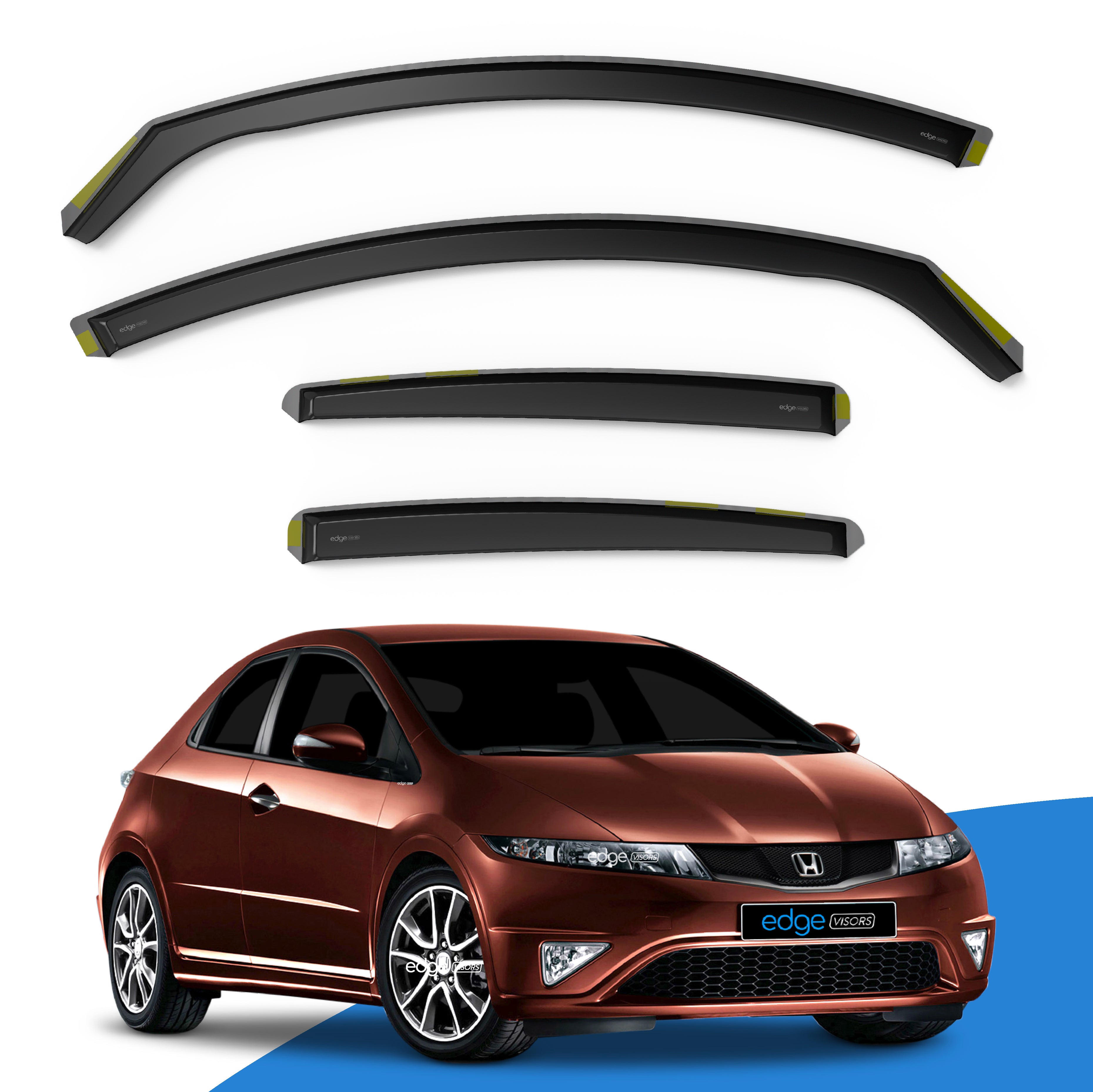Honda Civic MK8 2006-2012 5 Door Hatchback Wind Deflectors 4pc