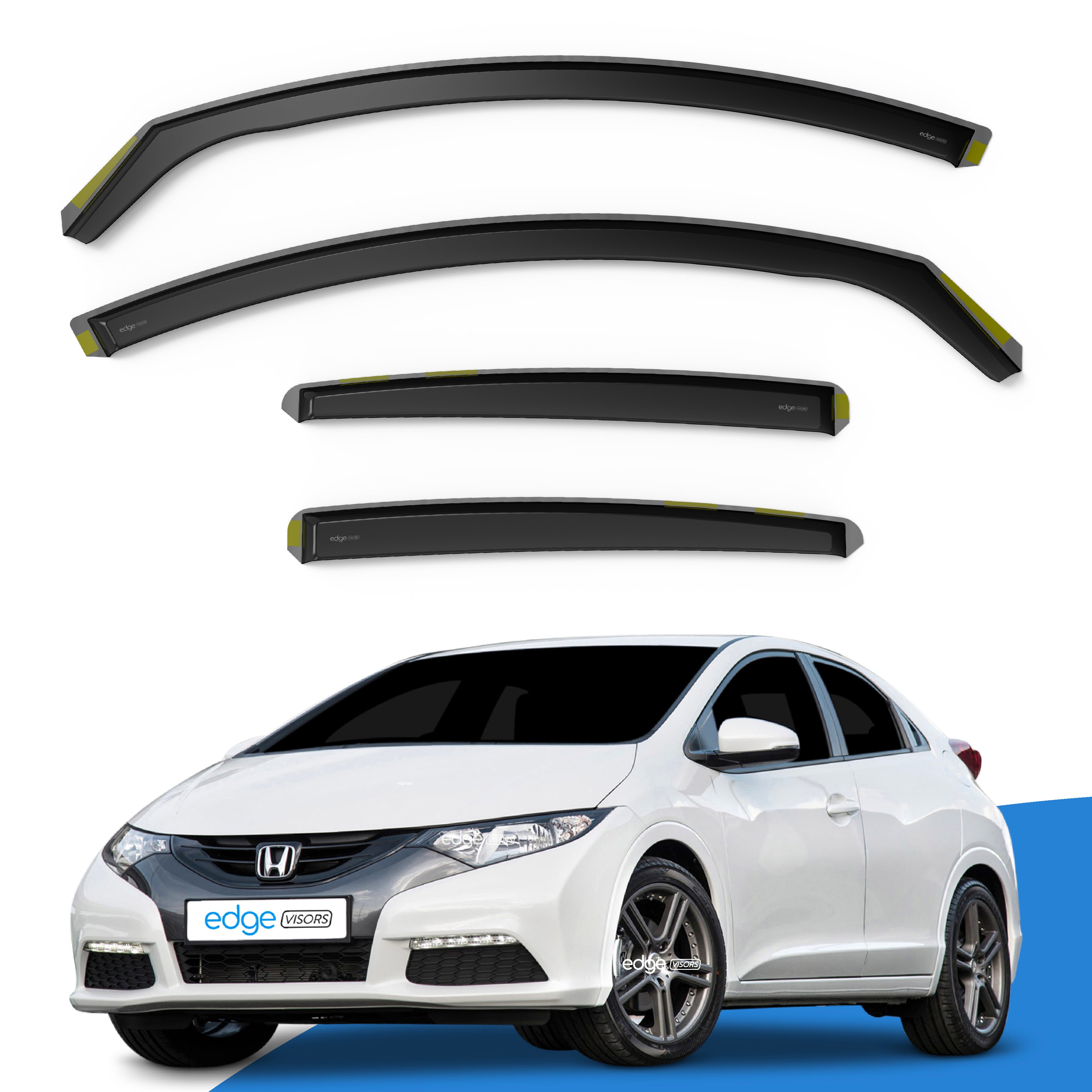 Honda Civic MK9 2012-2016 5 Door Hatchback Wind Deflectors 4pc