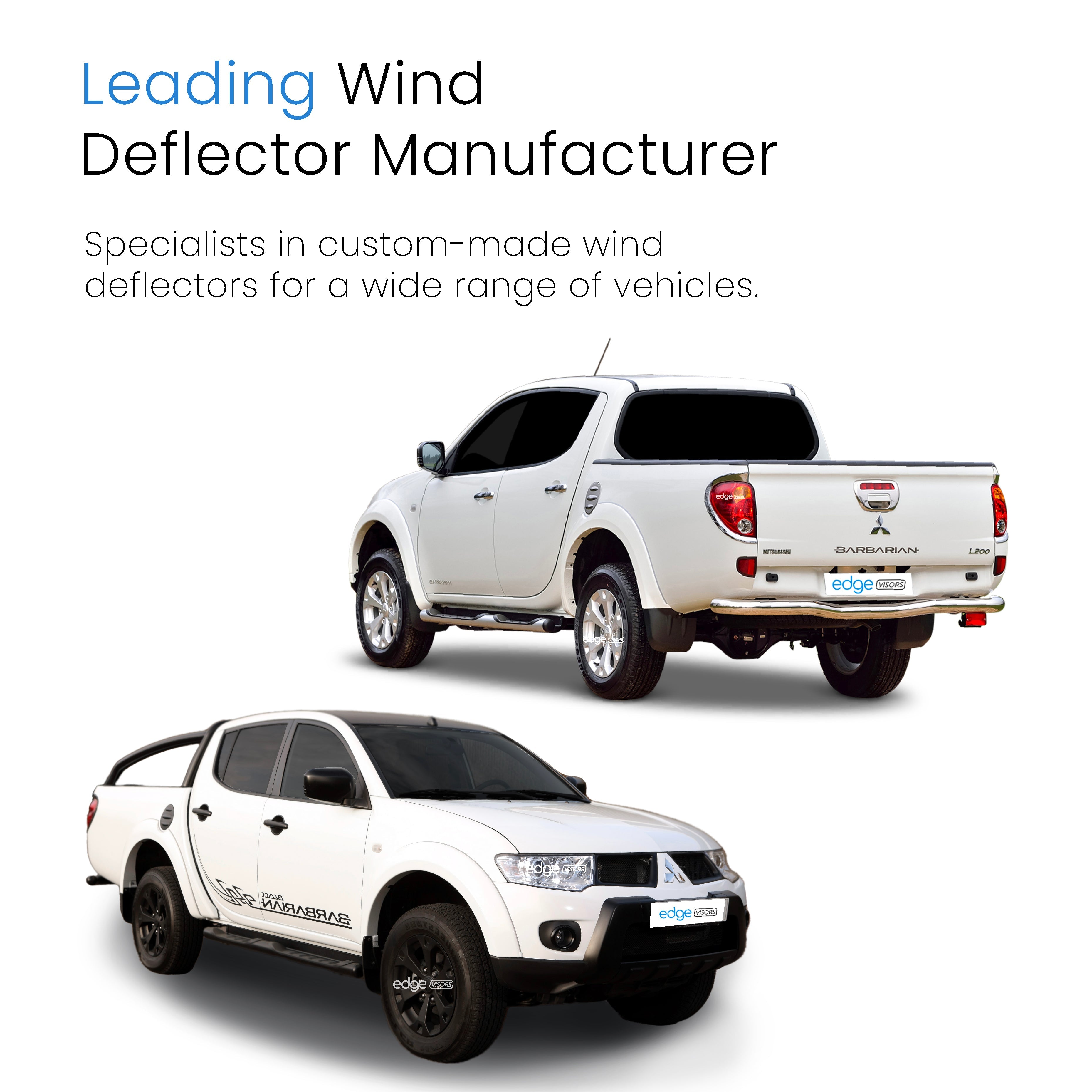 Mitsubishi L200 MK4 2006-2015 4 Door Pick-Up Wind Deflectors 4pc