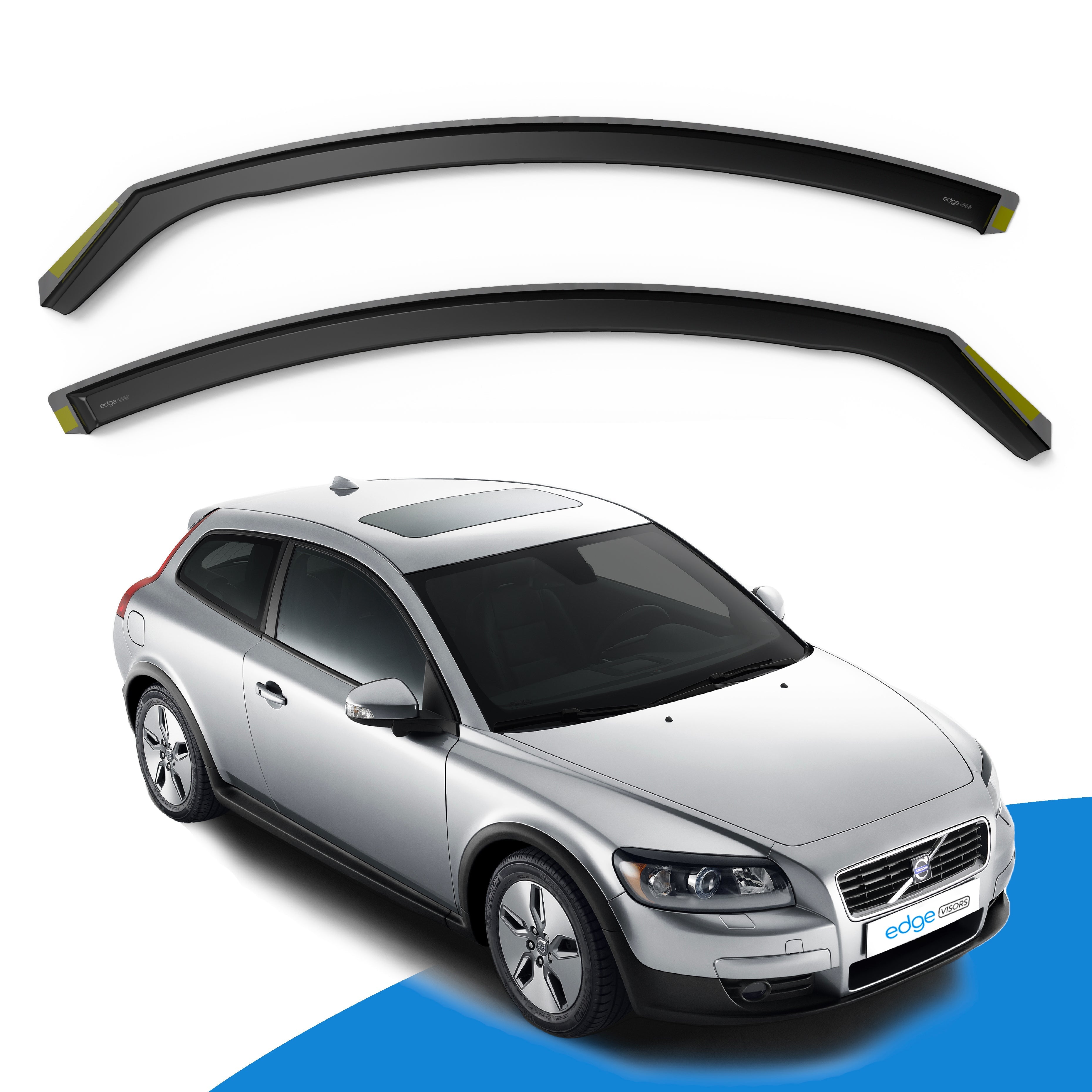 Volvo C30 MK1 2006-2013 3 Door Hatchback Wind Deflectors 2pc