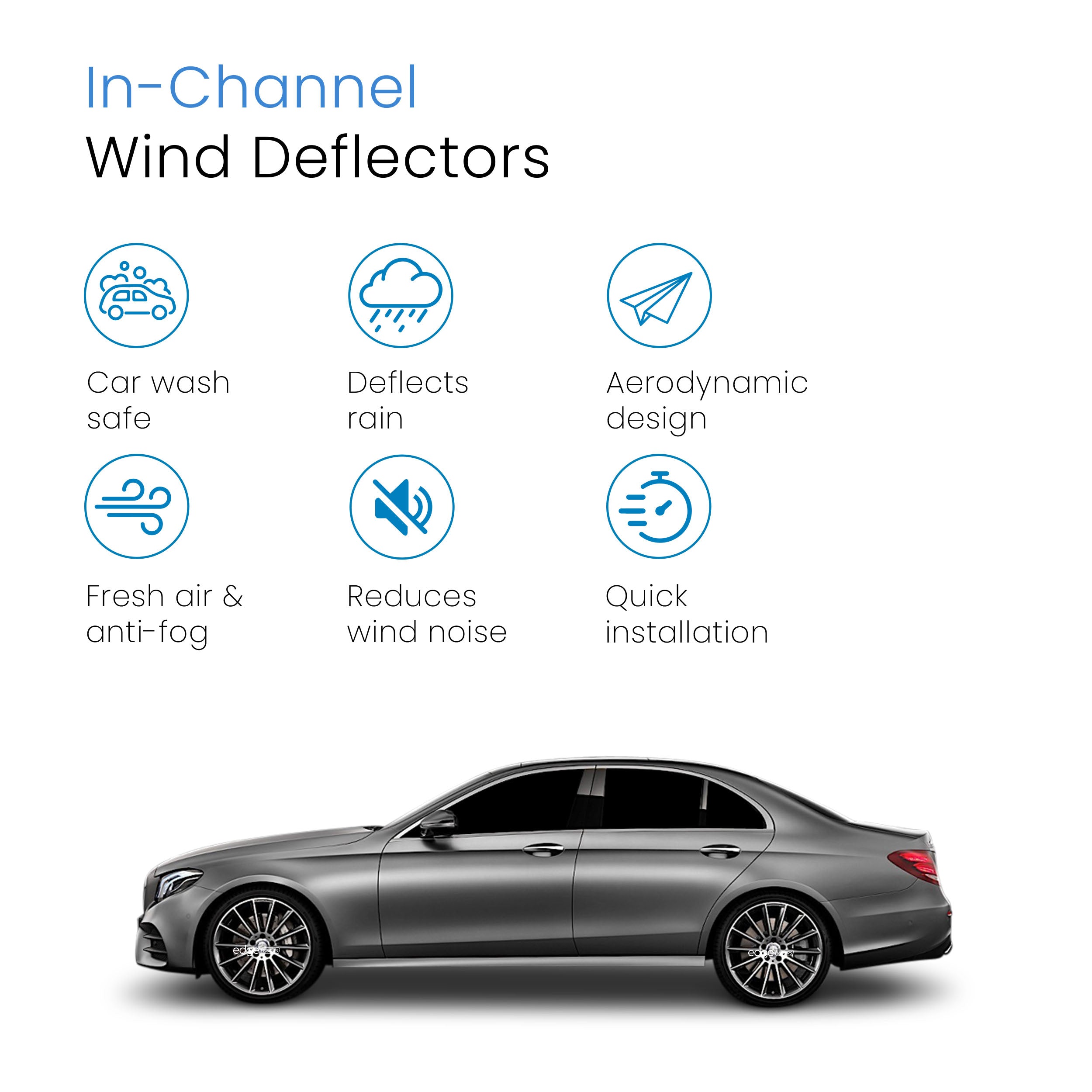 Mercedes E-Class W213 2016-2023 4 Door Saloon Wind Deflectors 4pc