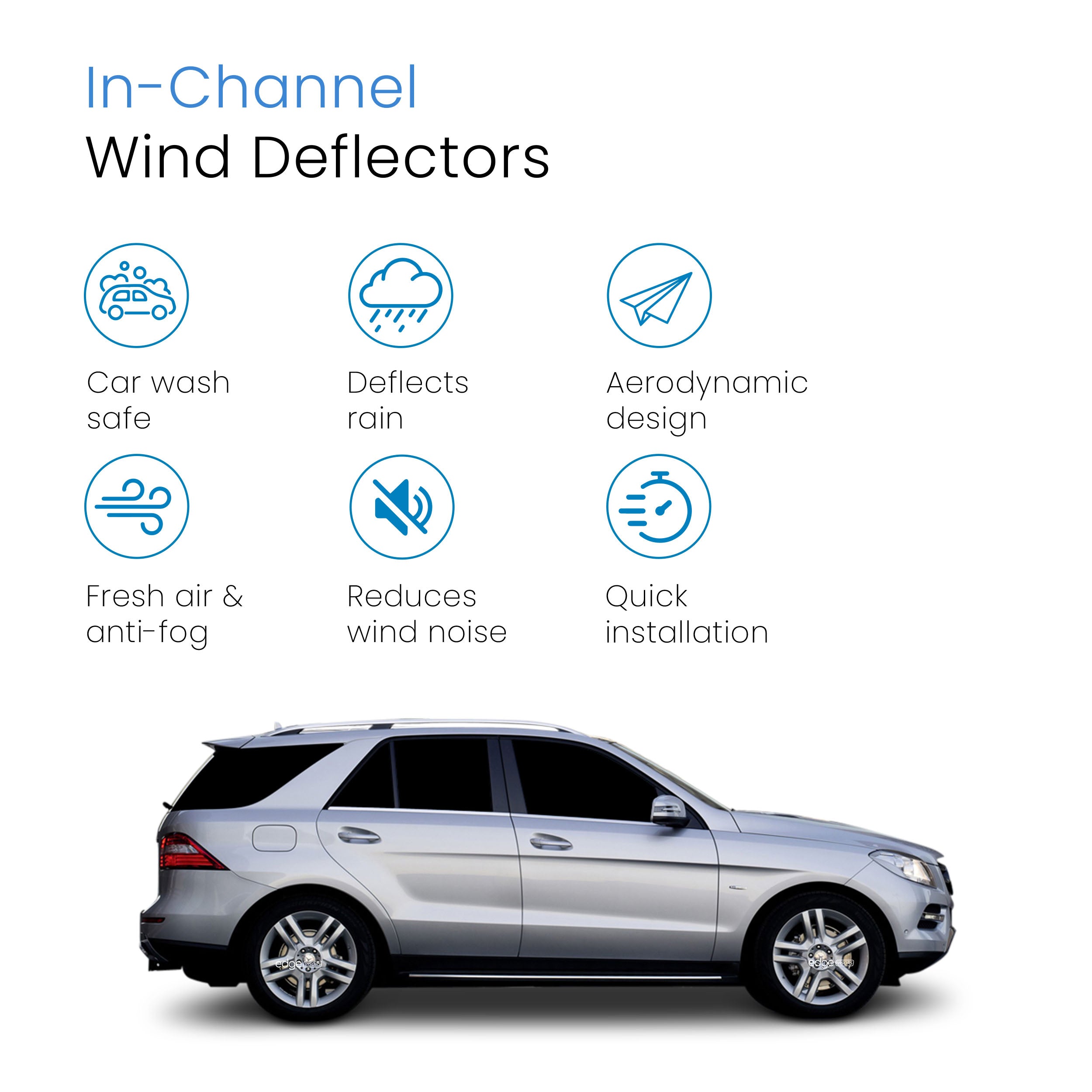 Mercedes M-Class ML W166 2012-2019 5 Door SUV Wind Deflectors 4pc