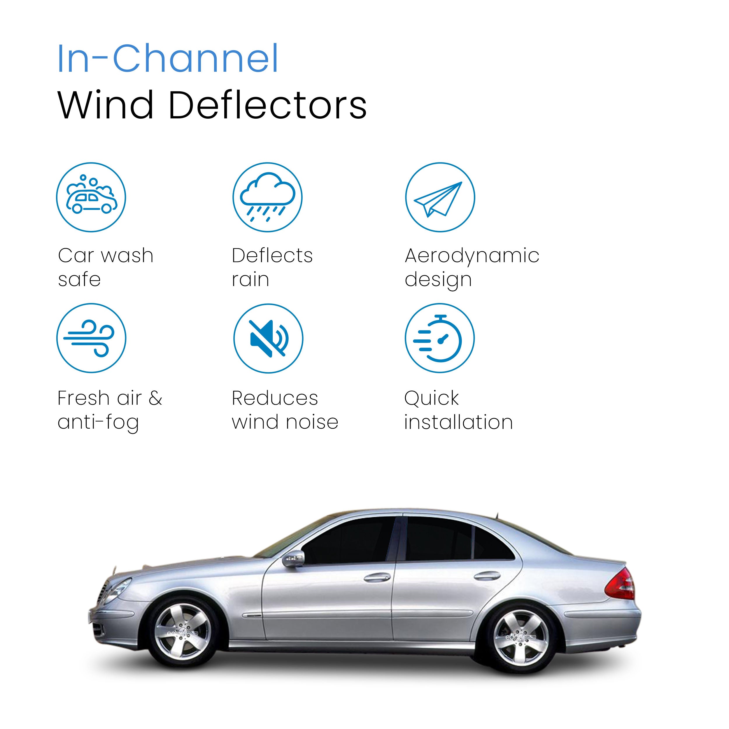 Mercedes E-Class W211 2002-2009 4 Door Saloon Wind Deflectors 4pc