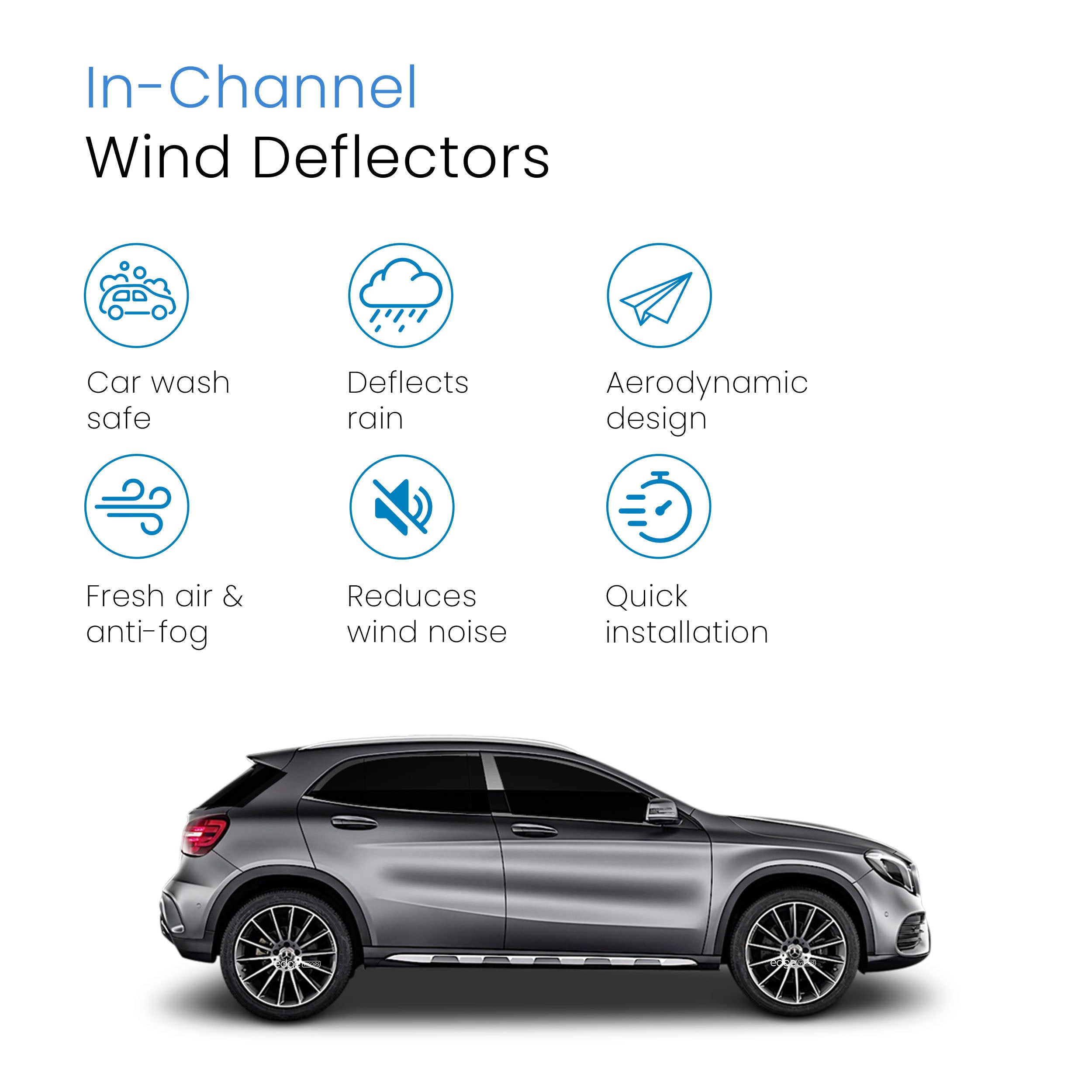 Mercedes GLA X156 2013-2019 5 Door SUV Wind Deflectors 4pc
