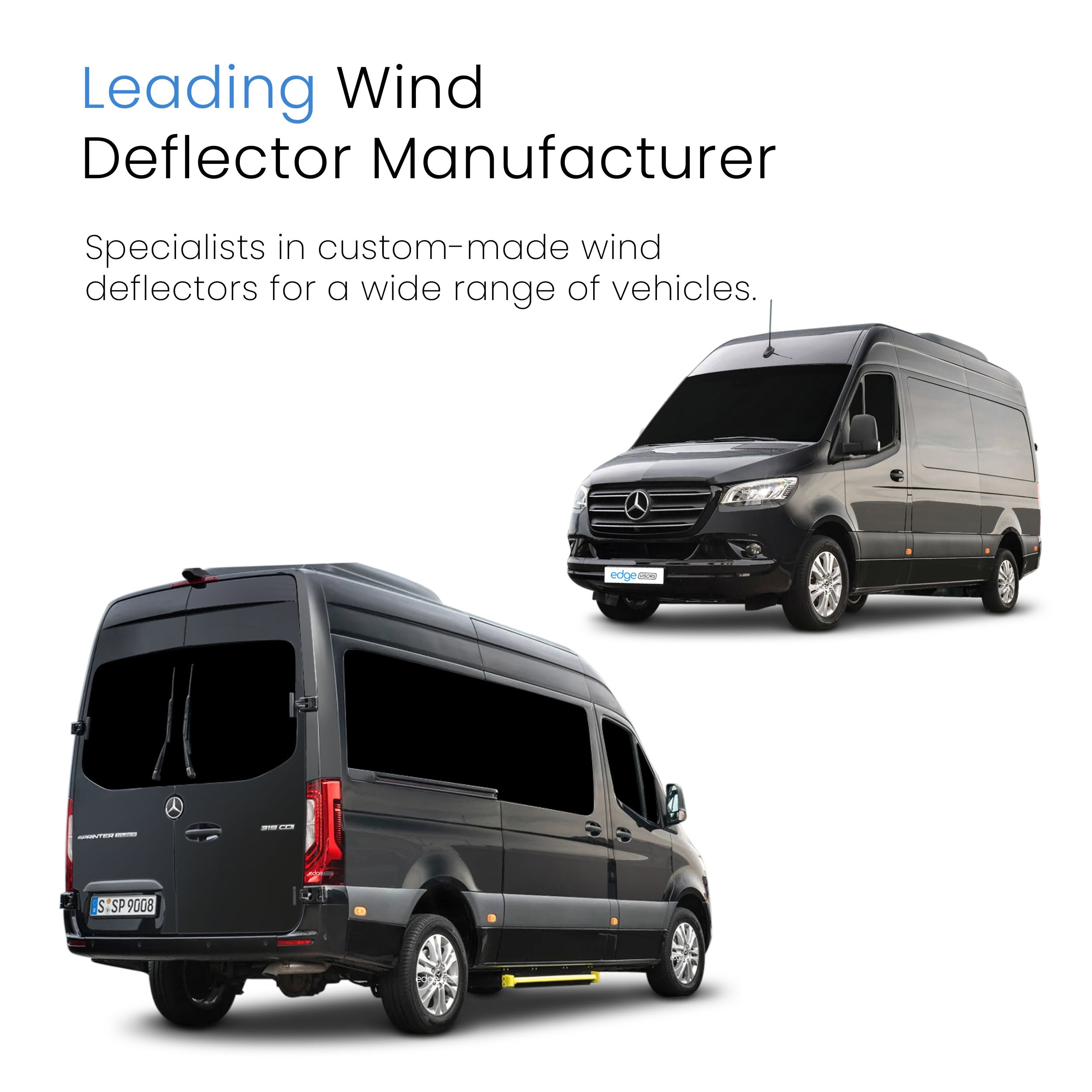 Mercedes Sprinter W907 MK3 2018-Onwards 2 Door Van Wind Deflectors 2pc