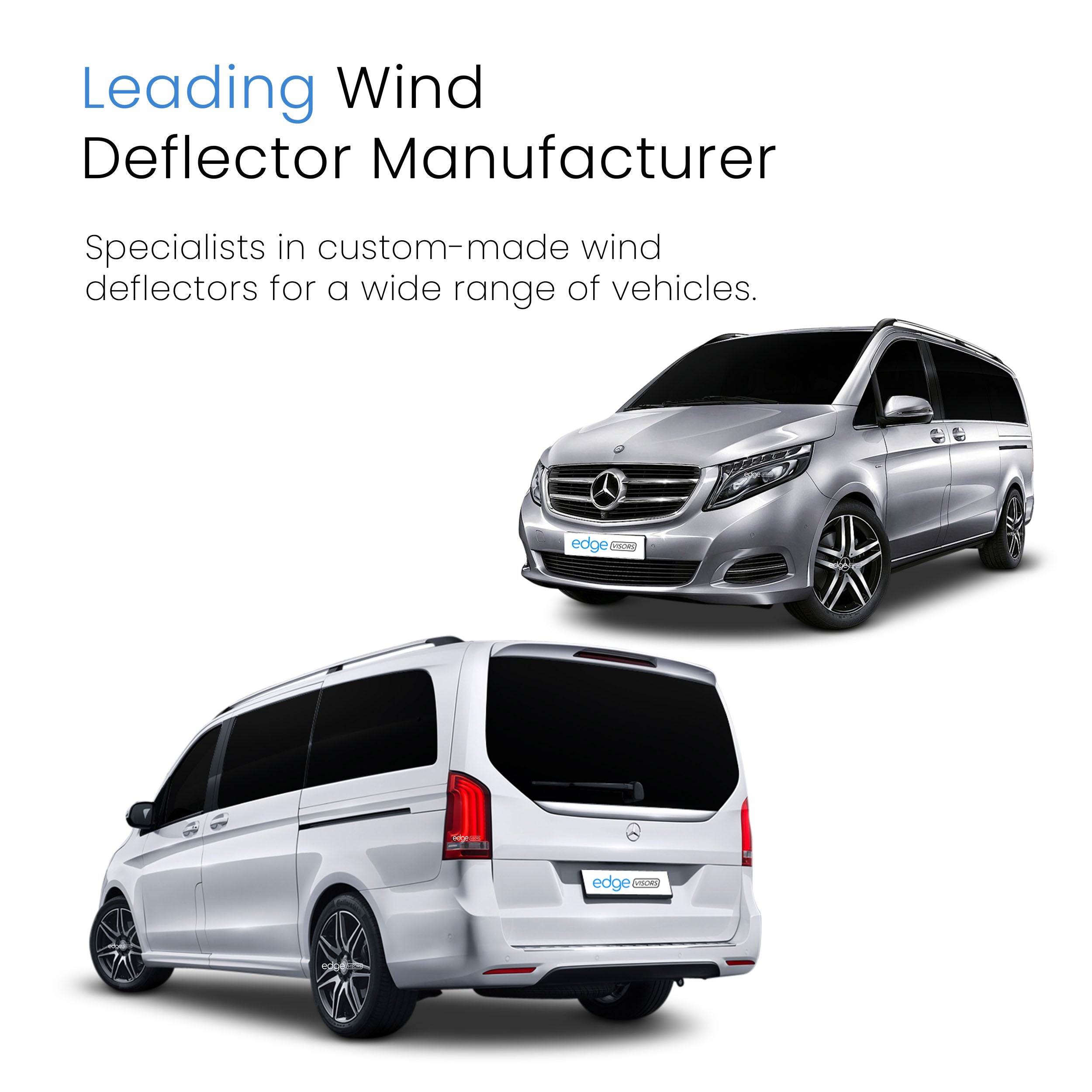 Mercedes Vito W447 MK3 2014-Onwards 2 Door Van Wind Deflectors 2pc