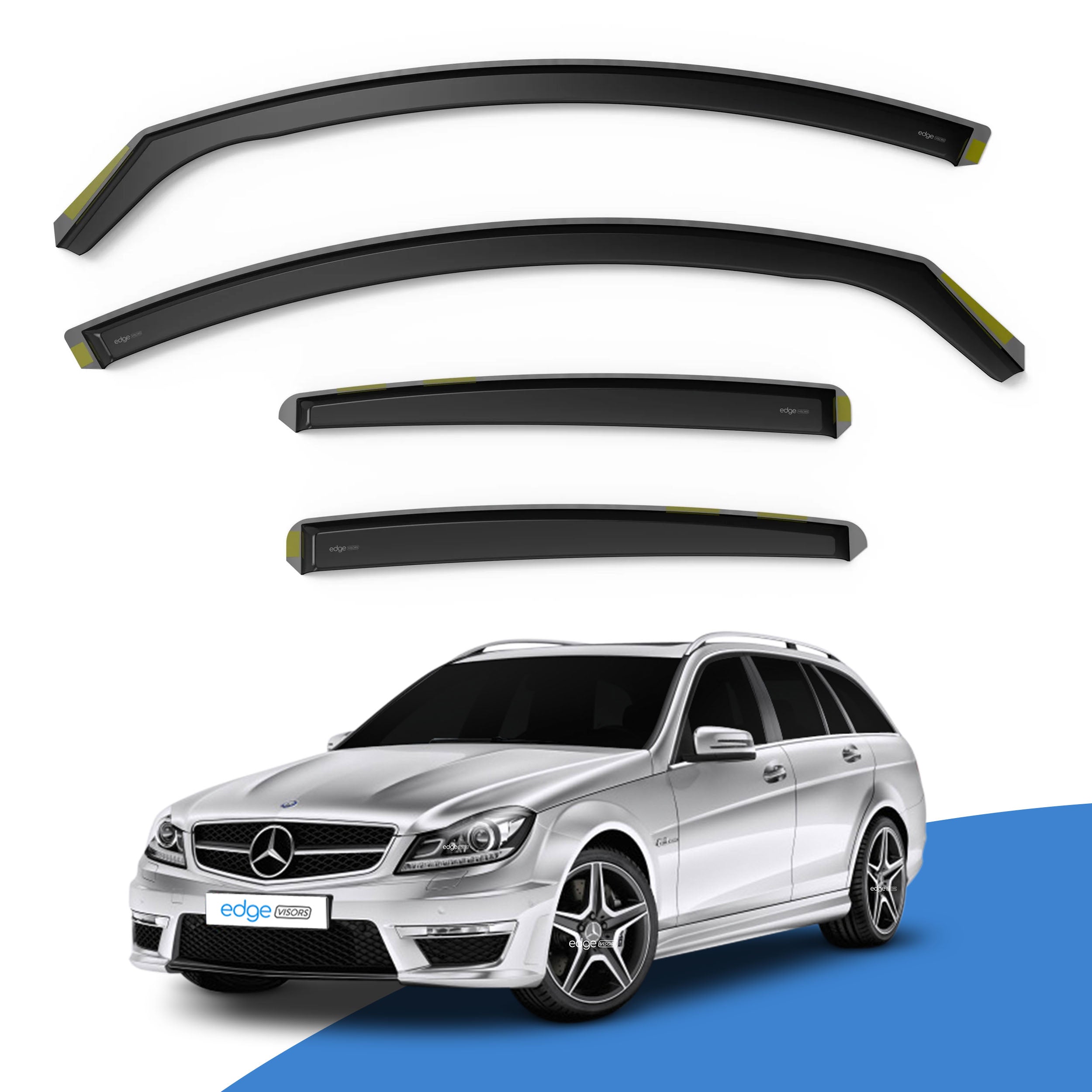 Mercedes C-Class W204 2007-2014 5 Door Estate Wind Deflectors 4pc