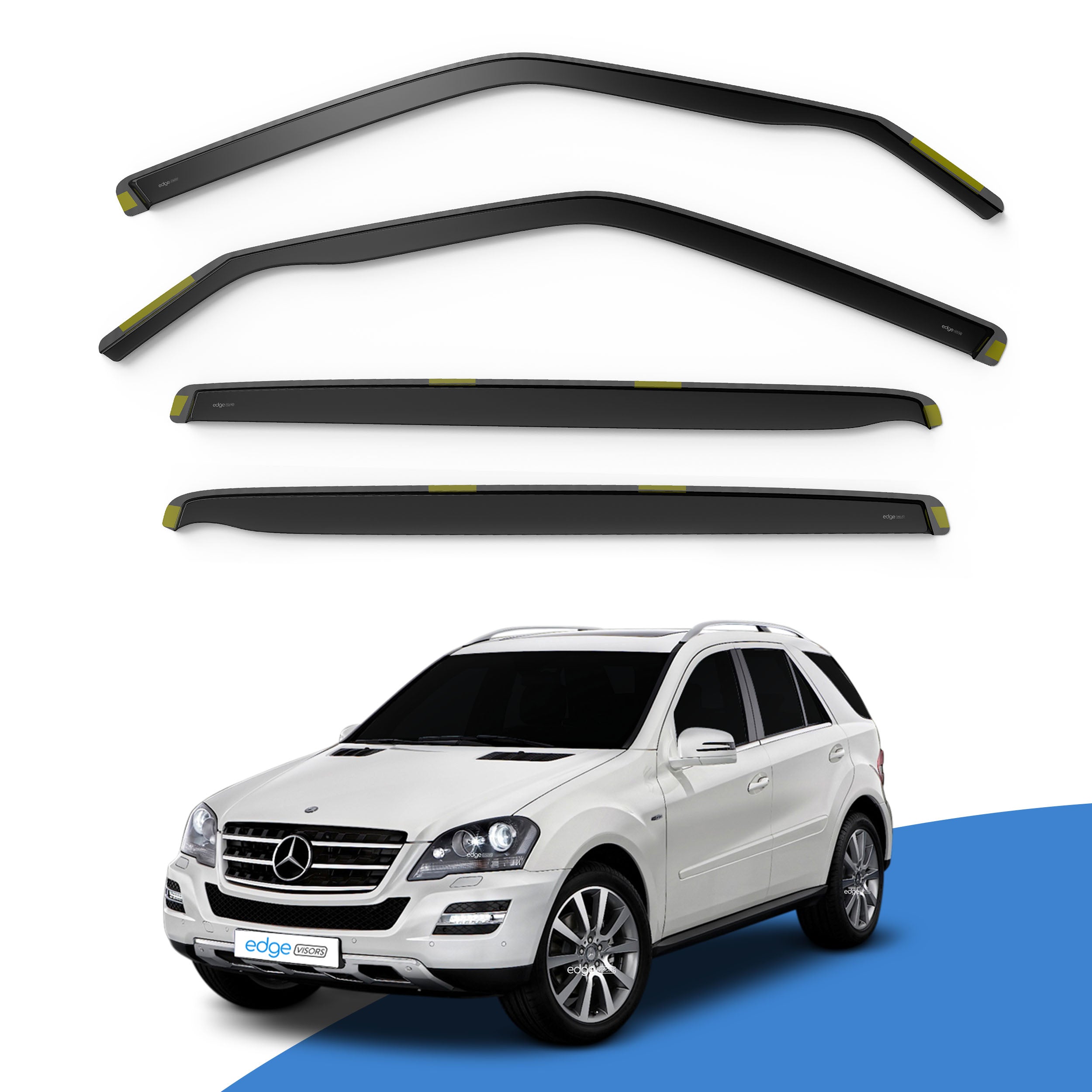 Mercedes M-Class ML W164 2005-2011 5 Door SUV Wind Deflectors 4pc