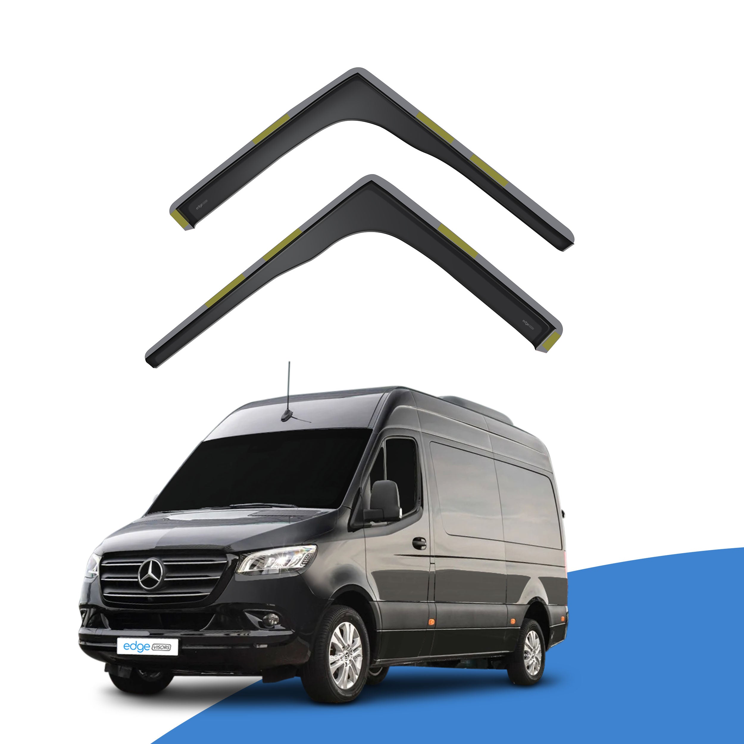 Mercedes Sprinter W907 MK3 2018-Onwards 2 Door Van Wind Deflectors 2pc