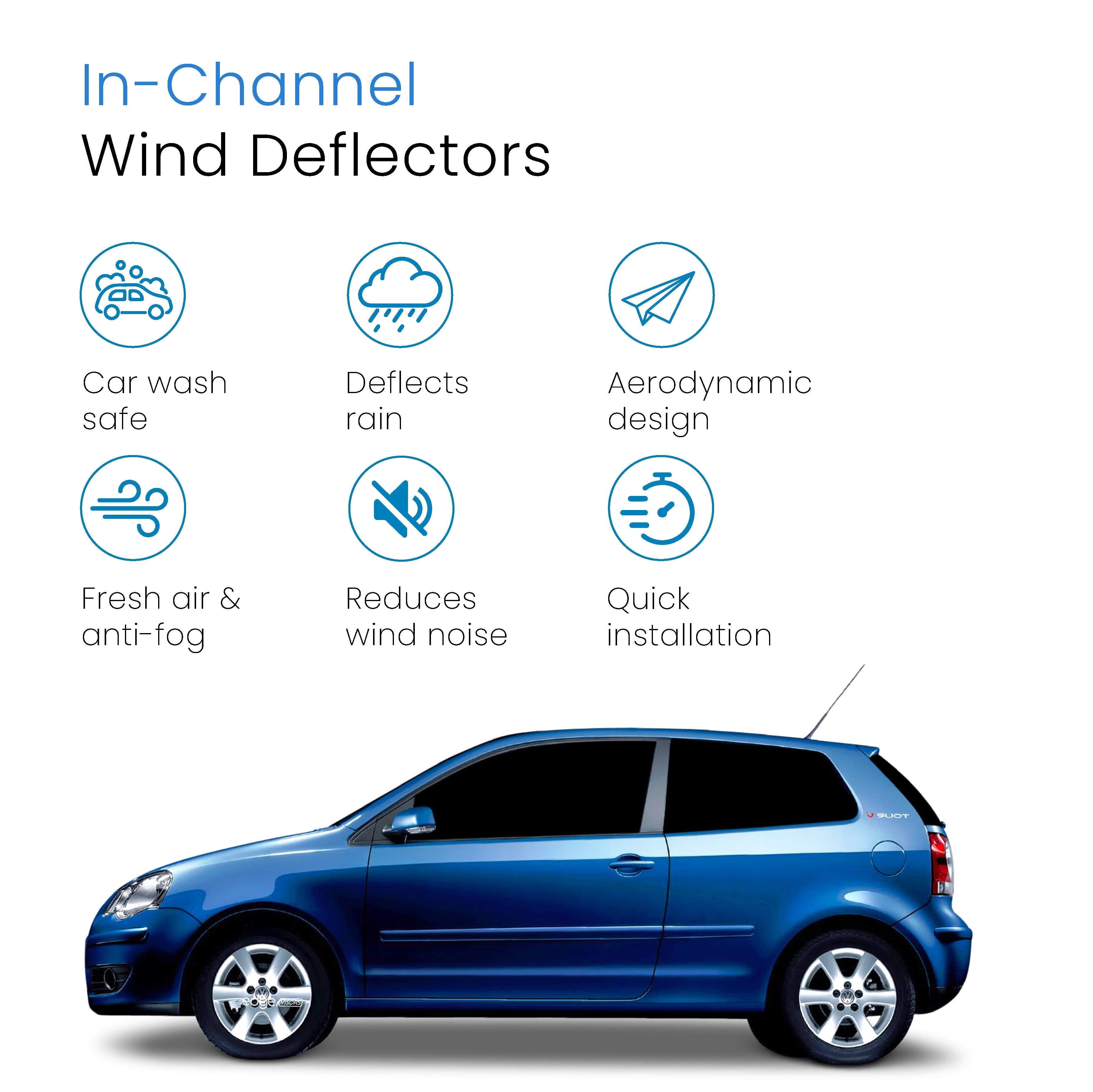 VW Polo MK4 9N 9N3 2002-2009 3 Door Hatchback Wind Deflectors 2pc