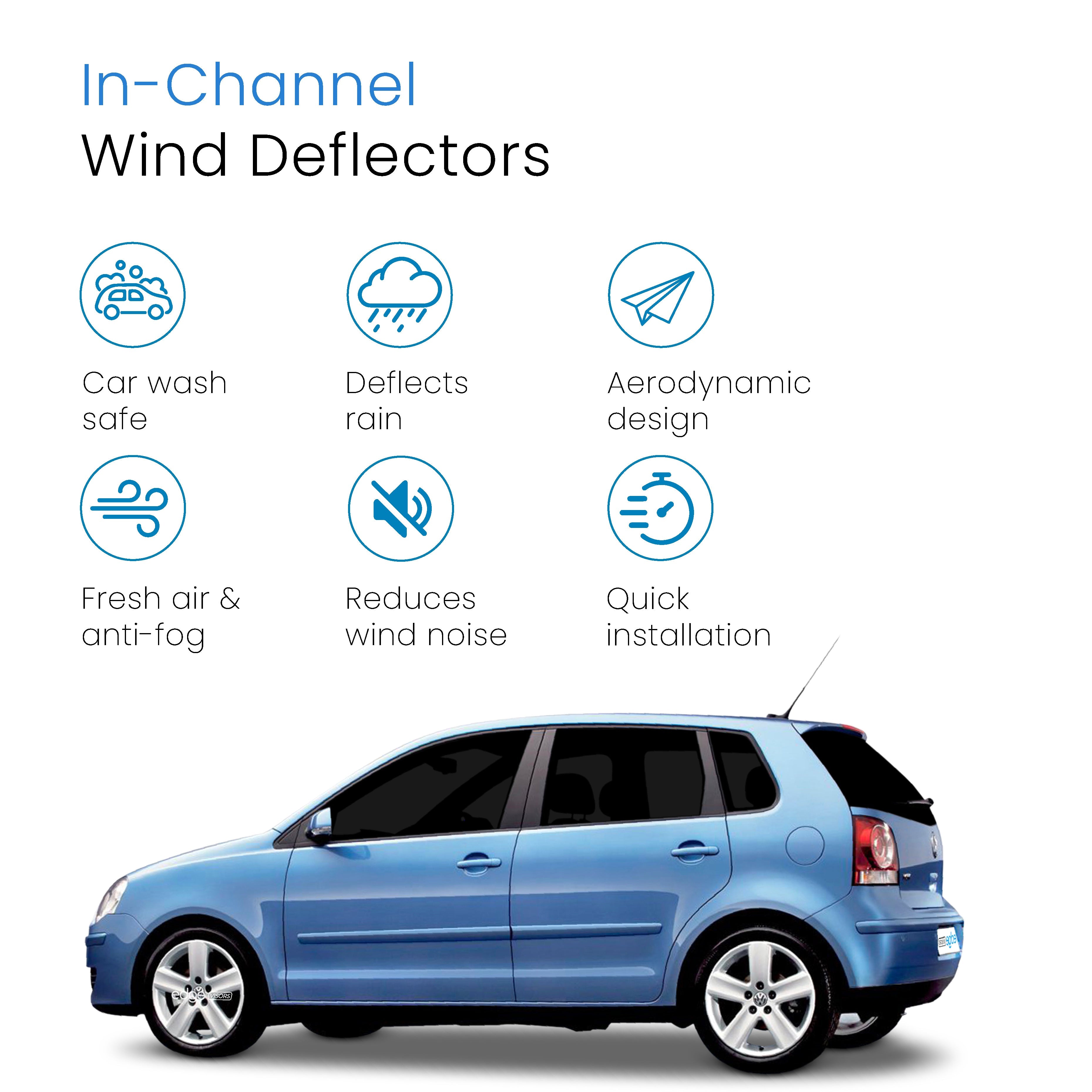 VW Polo MK4 9N 9N3 2002-2009 5 Door Hatchback Wind Deflectors 4pc