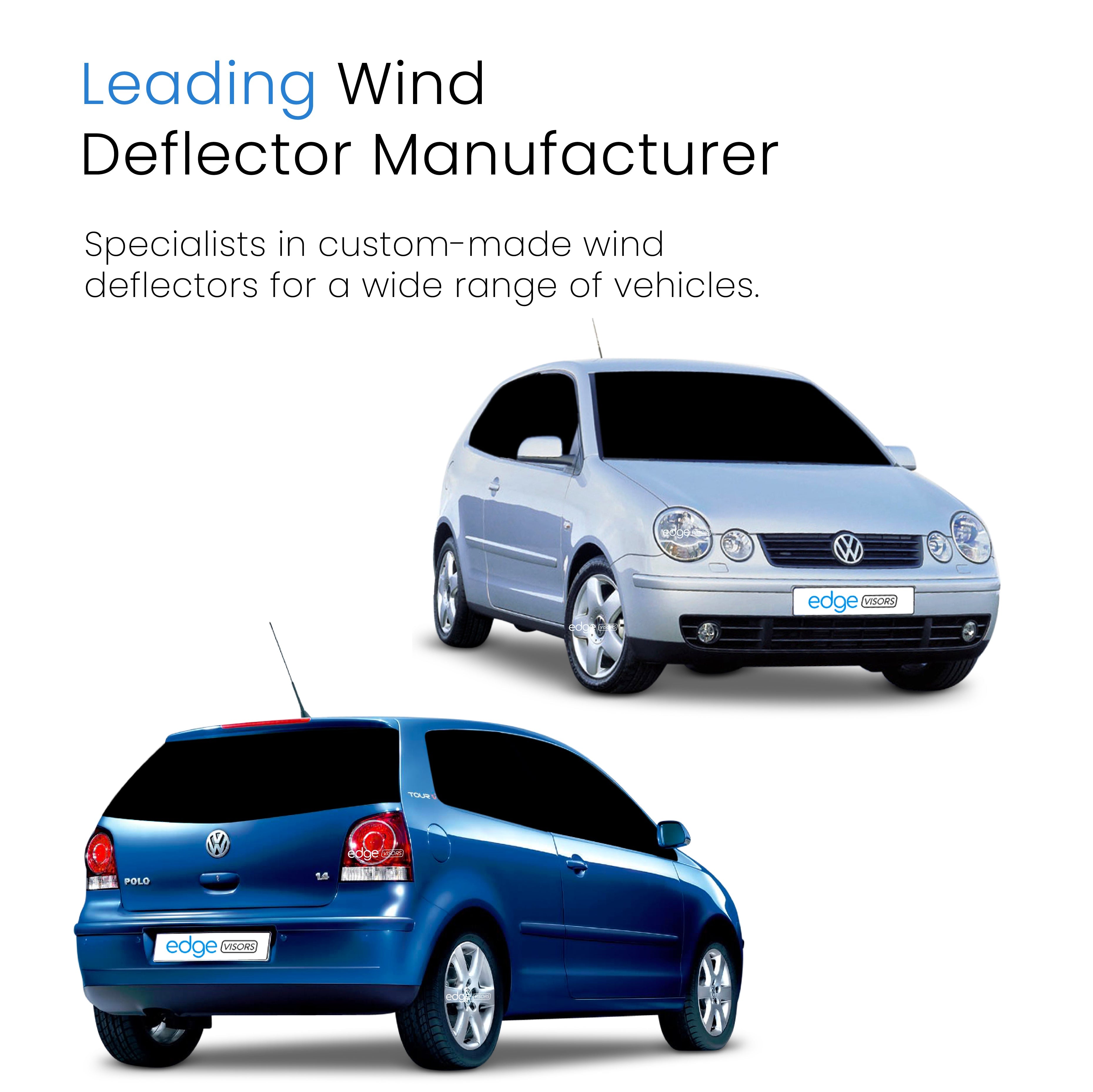 VW Polo MK4 9N 9N3 2002-2009 3 Door Hatchback Wind Deflectors 2pc